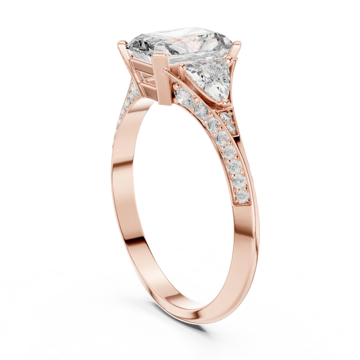 Radiant Cut Three-Stone Diamond