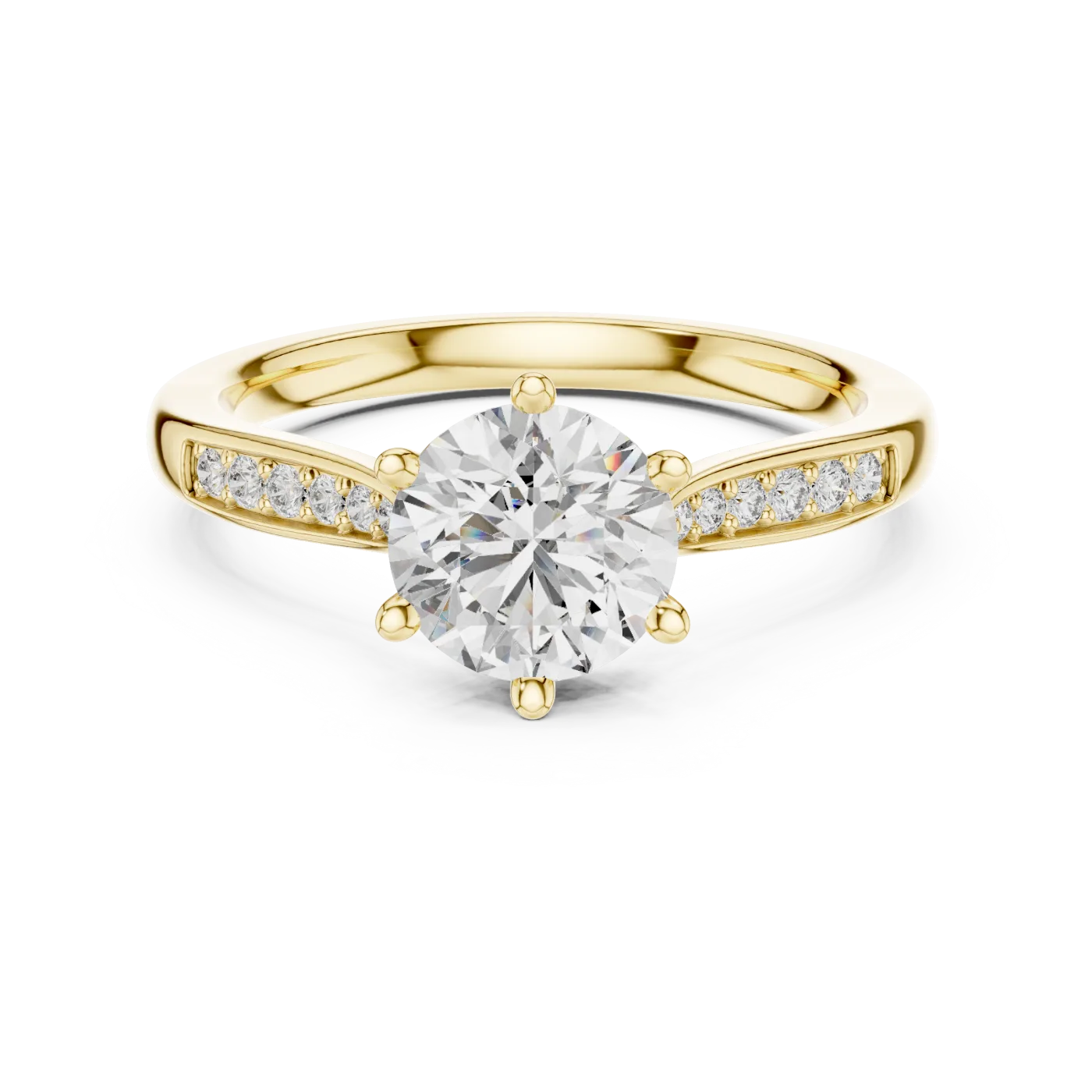 Allegra Round Pave Solitaire