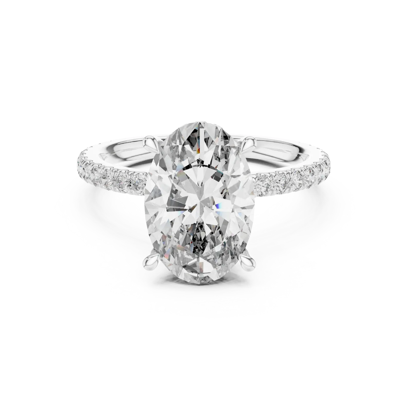 Aurelie Cushion Pave Solitaire