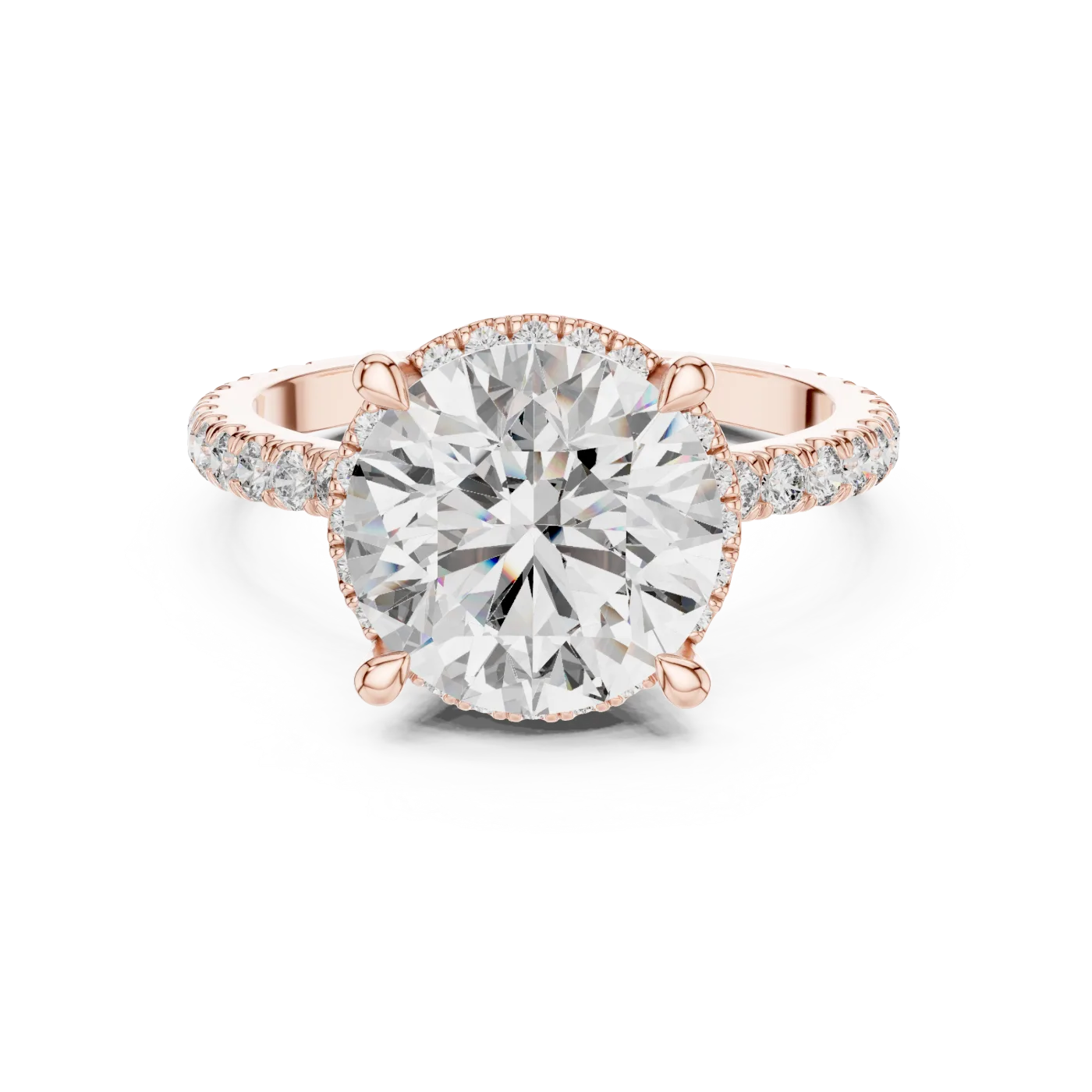 Avaline Round Pave Solitaire