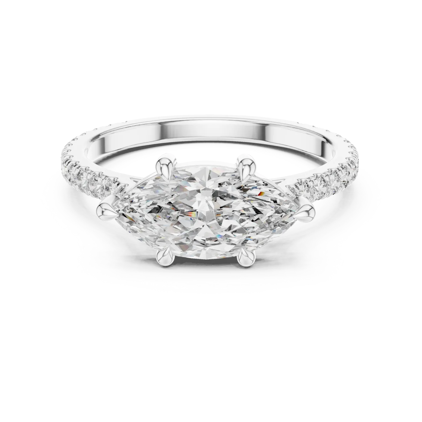 Belphoebe Round Pave Solitaire
