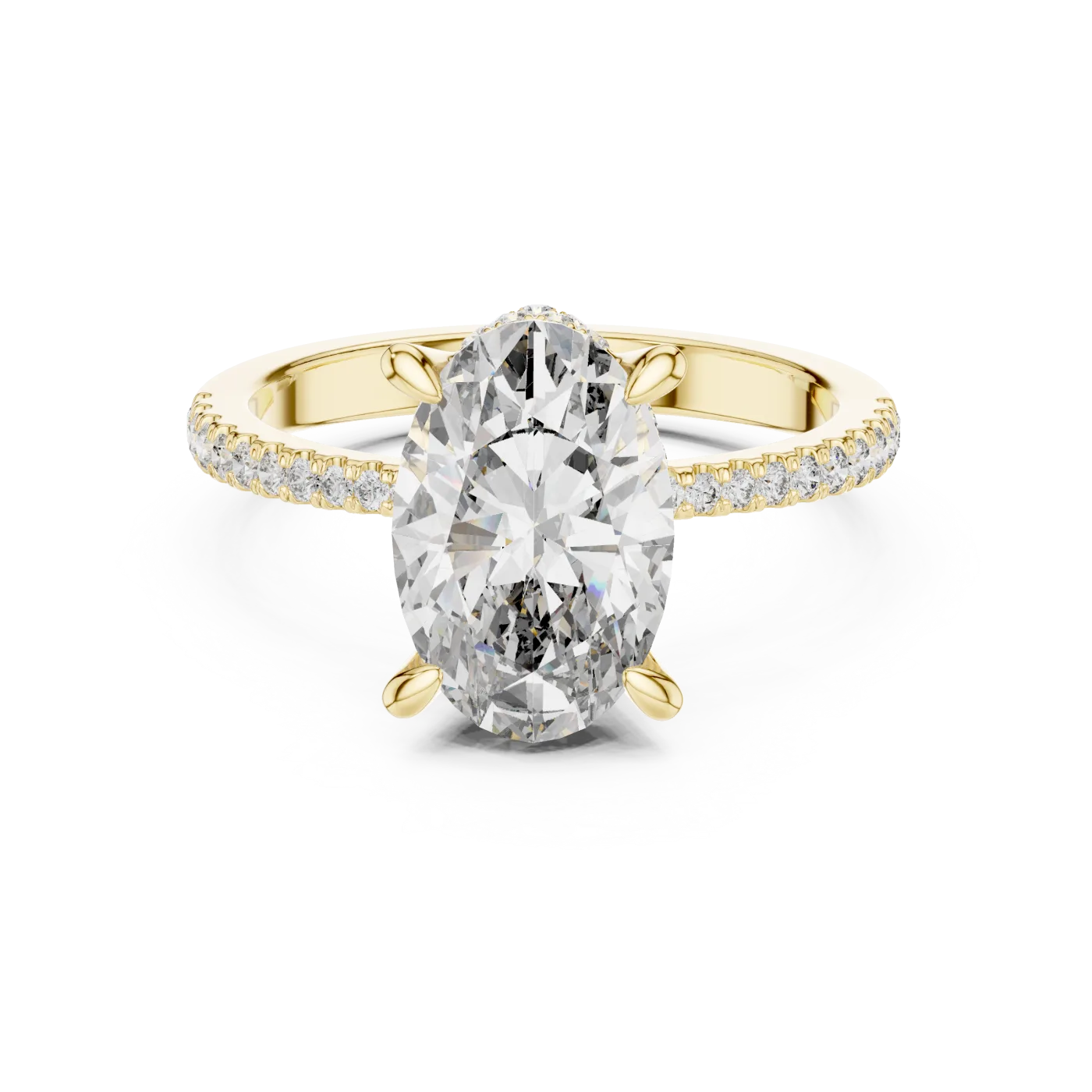 Calanthe Oval Pave Solitaire