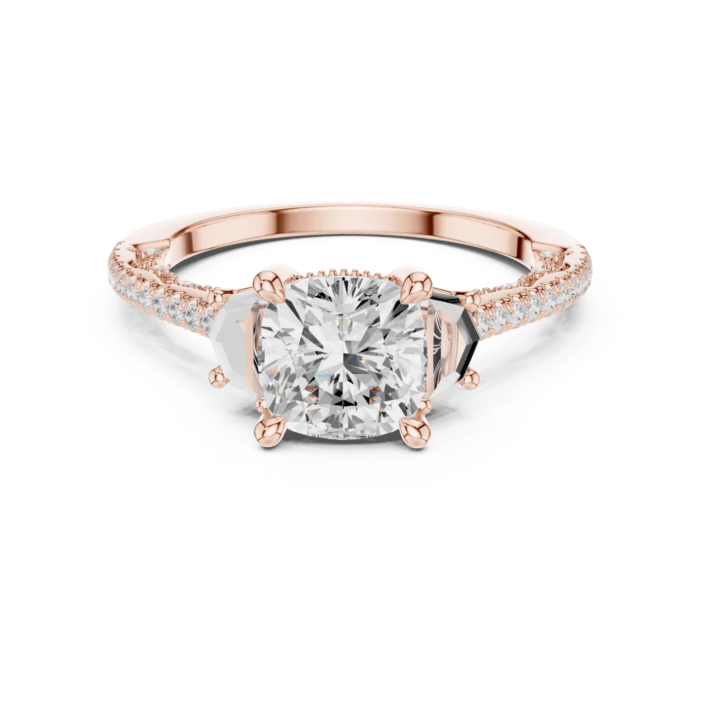 Cecily Cushion Pave Solitaire