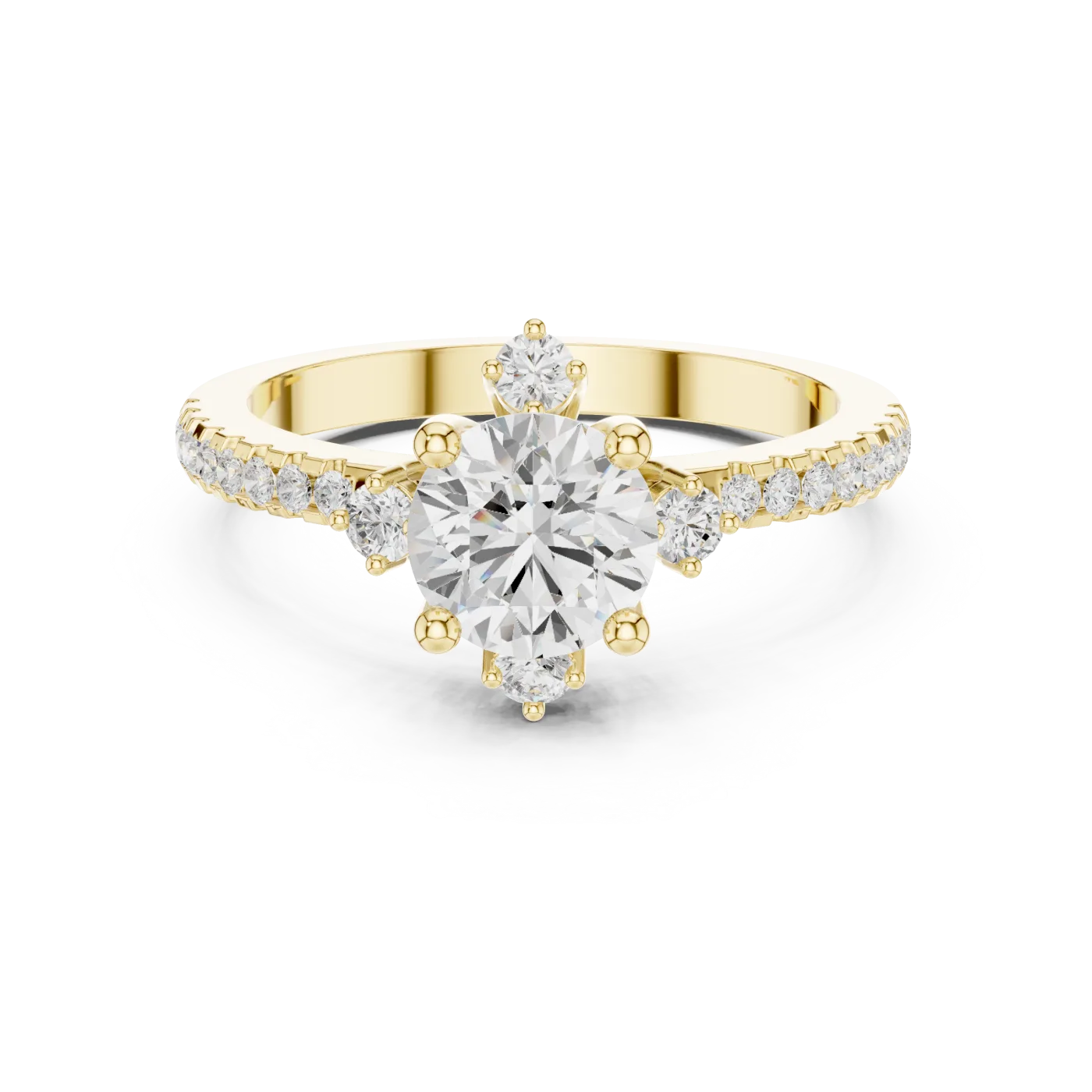 Celeste Round Pave Solitaire