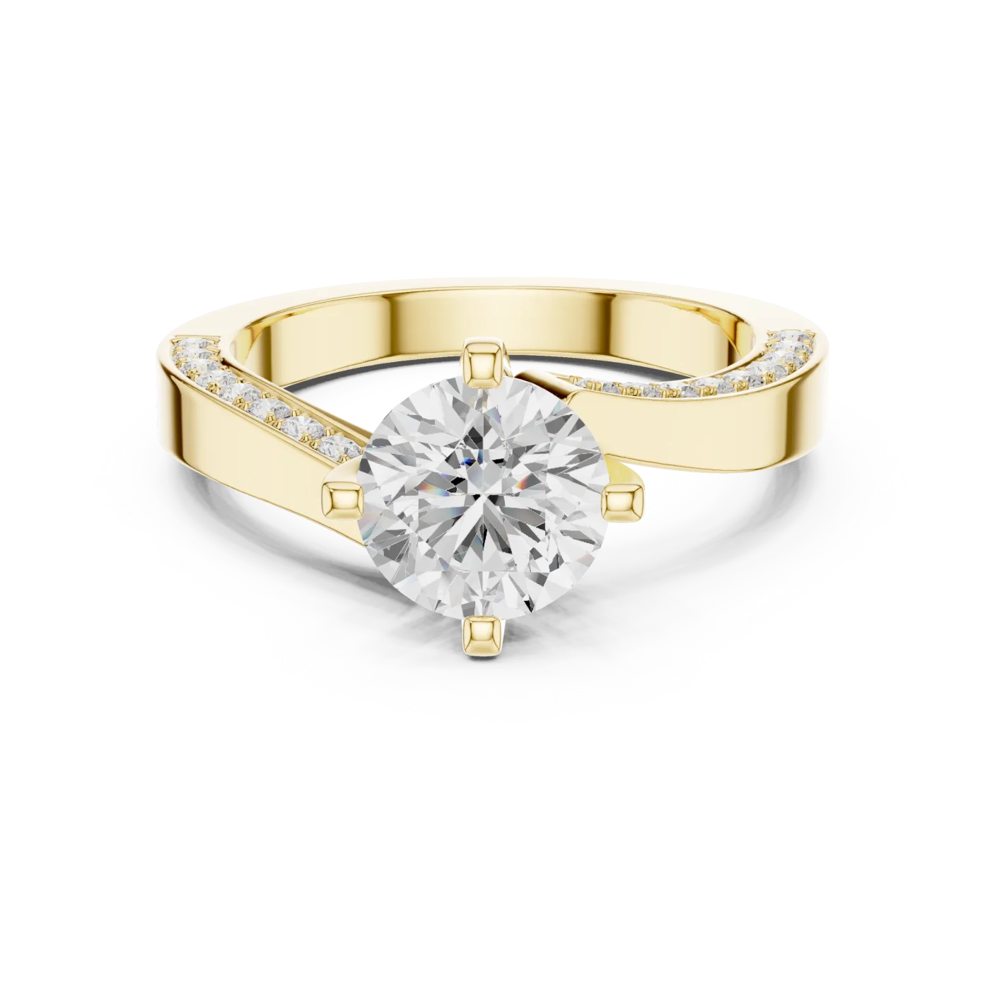 Clarissa Round Pave Solitaire