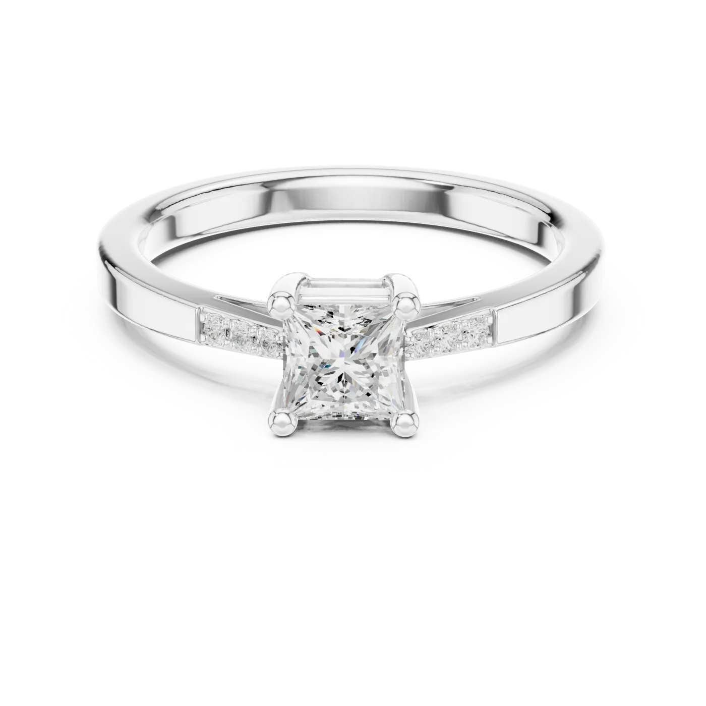 Colette Princess Pave Solitaire