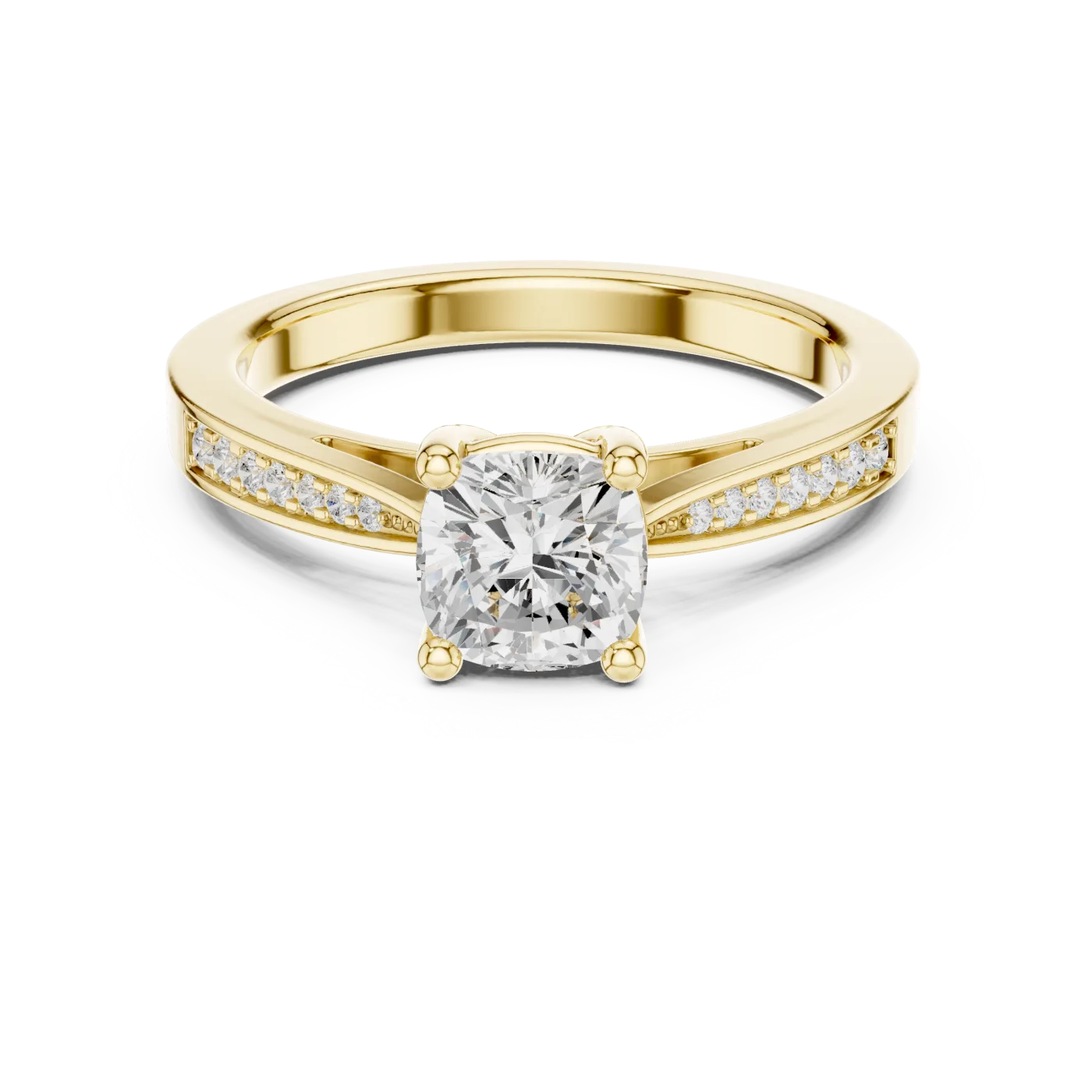 Corinna Cushion Pave Solitaire