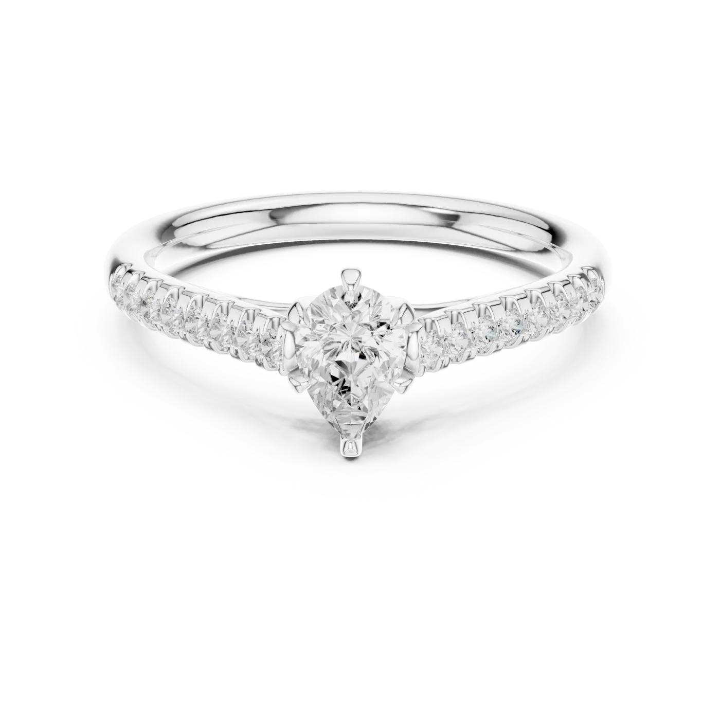Cressida Pear Pave Solitaire