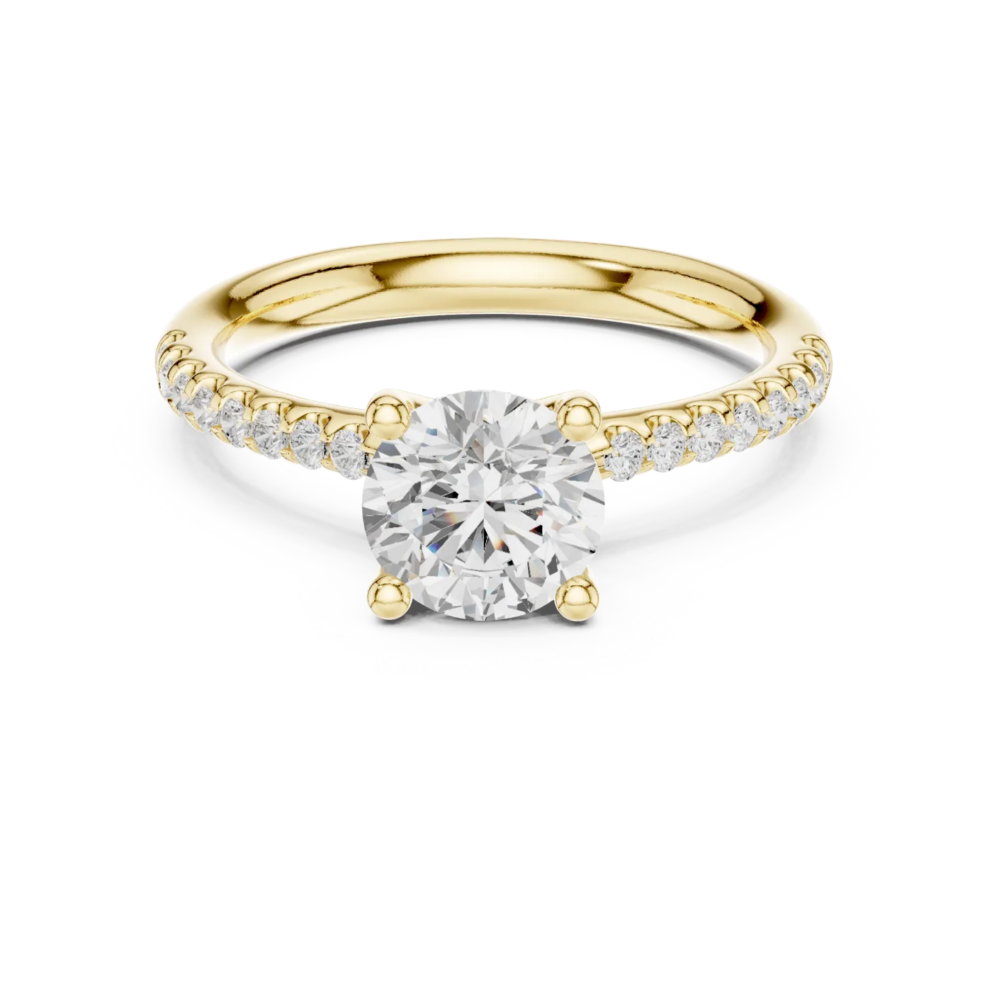 Damaris Round Pave Solitaire