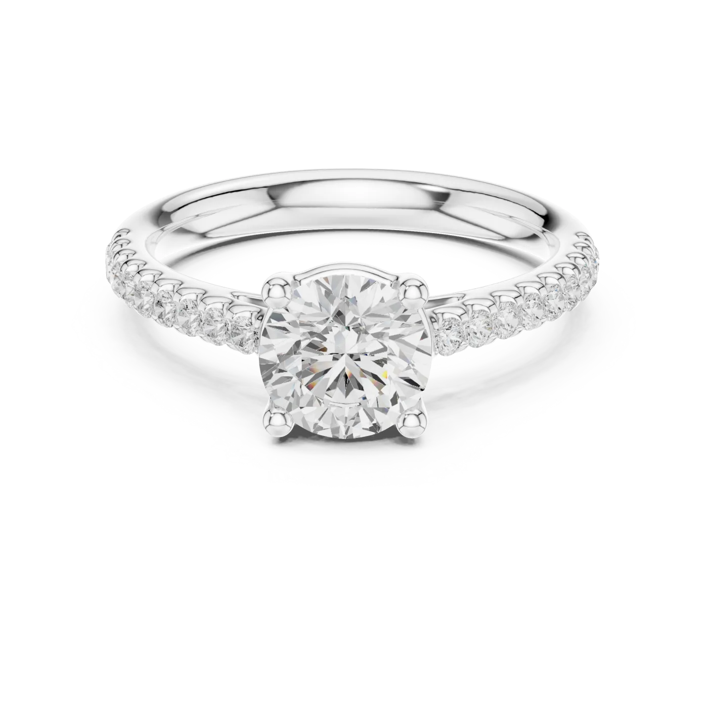 Danica Round Pave Solitaire