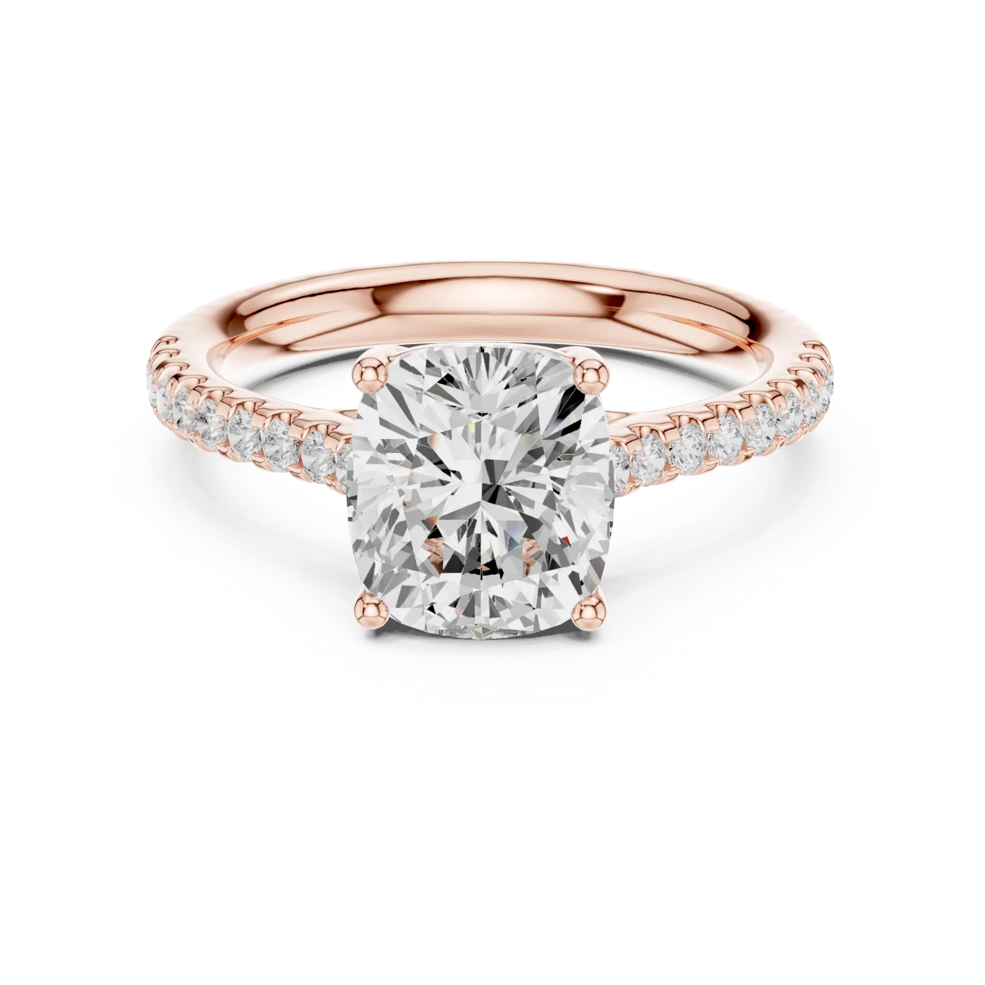 Elise Cushion Pave Solitaire