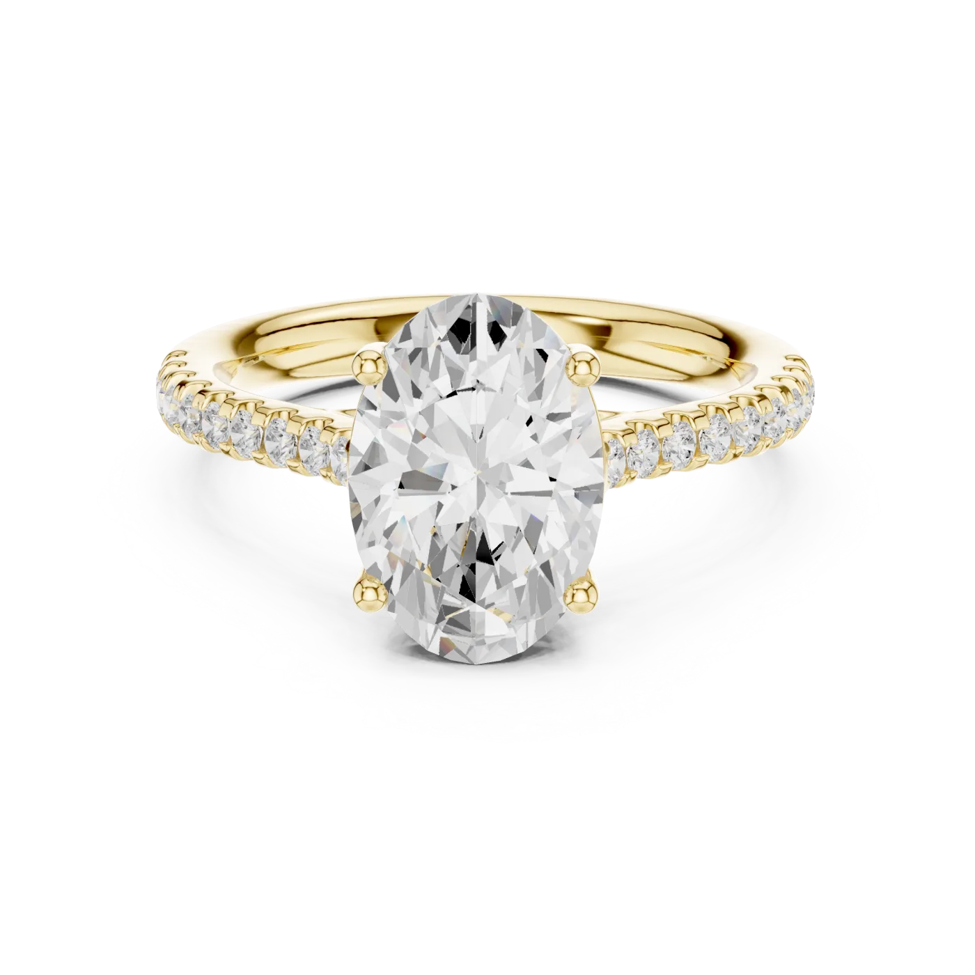 Elora Oval Pave Solitaire