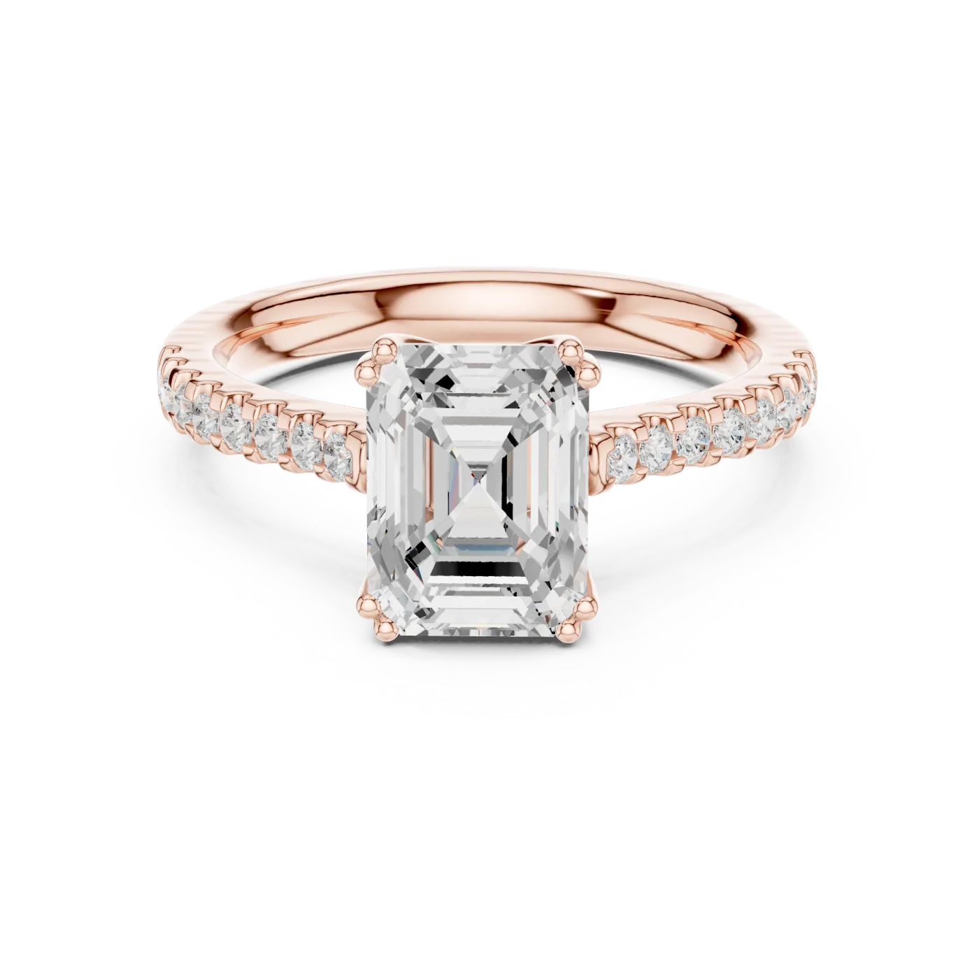 Emmeline Emerald Pave Solitaire
