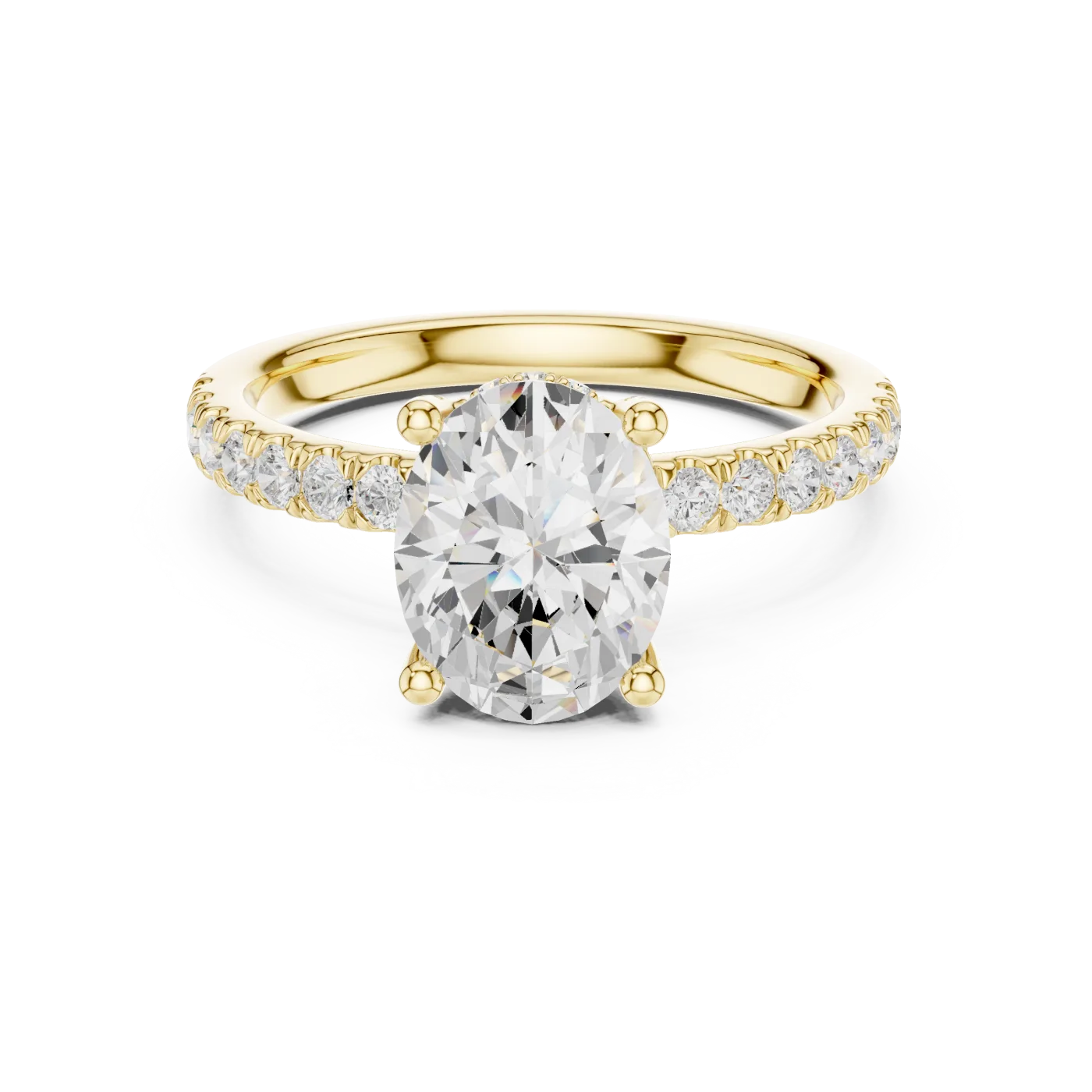 Fiorella Oval Pave Solitaire