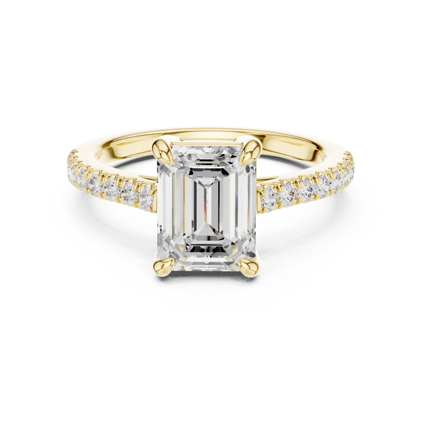 Gisela Emerald Pave Solitaire