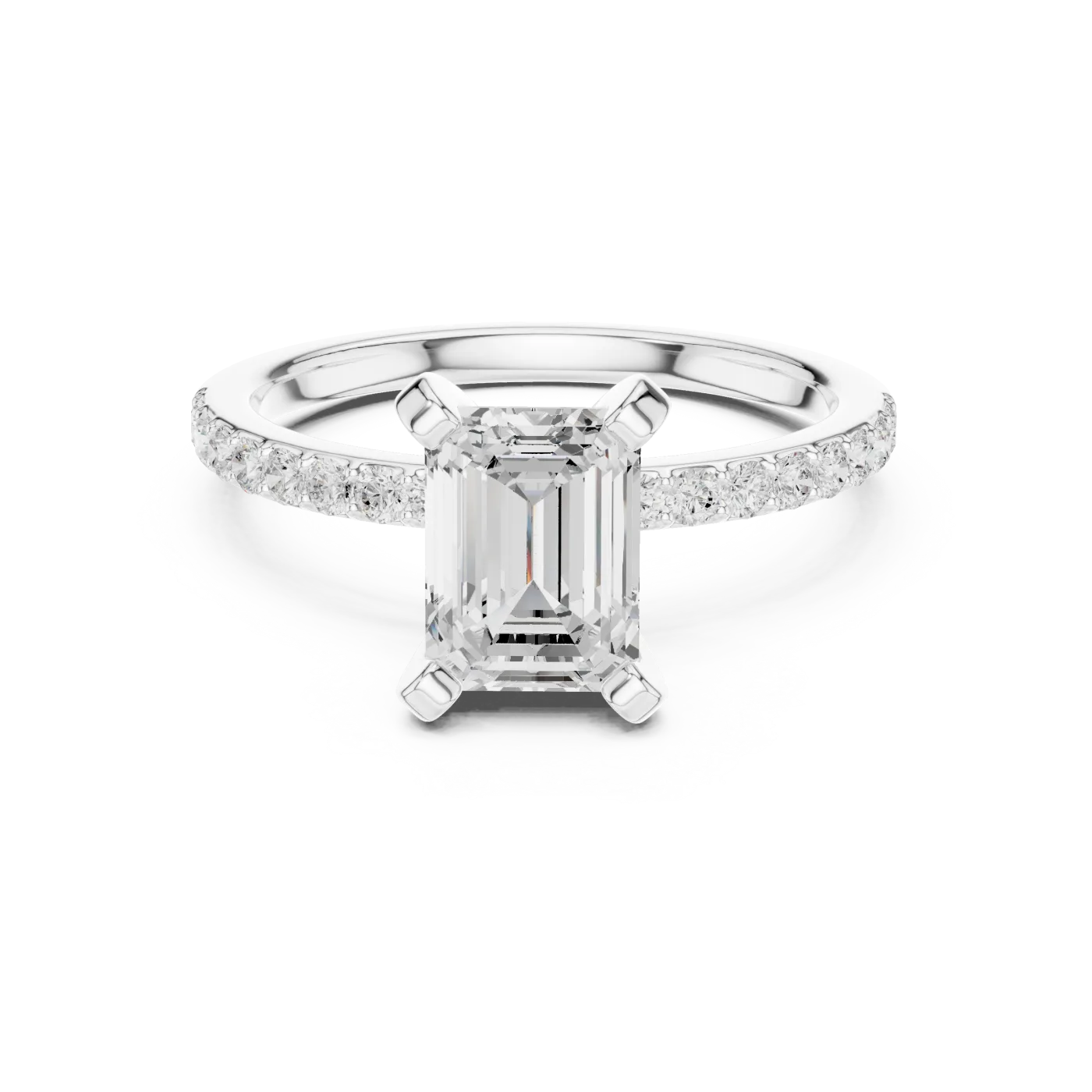 Inara Emerald Pave Solitaire