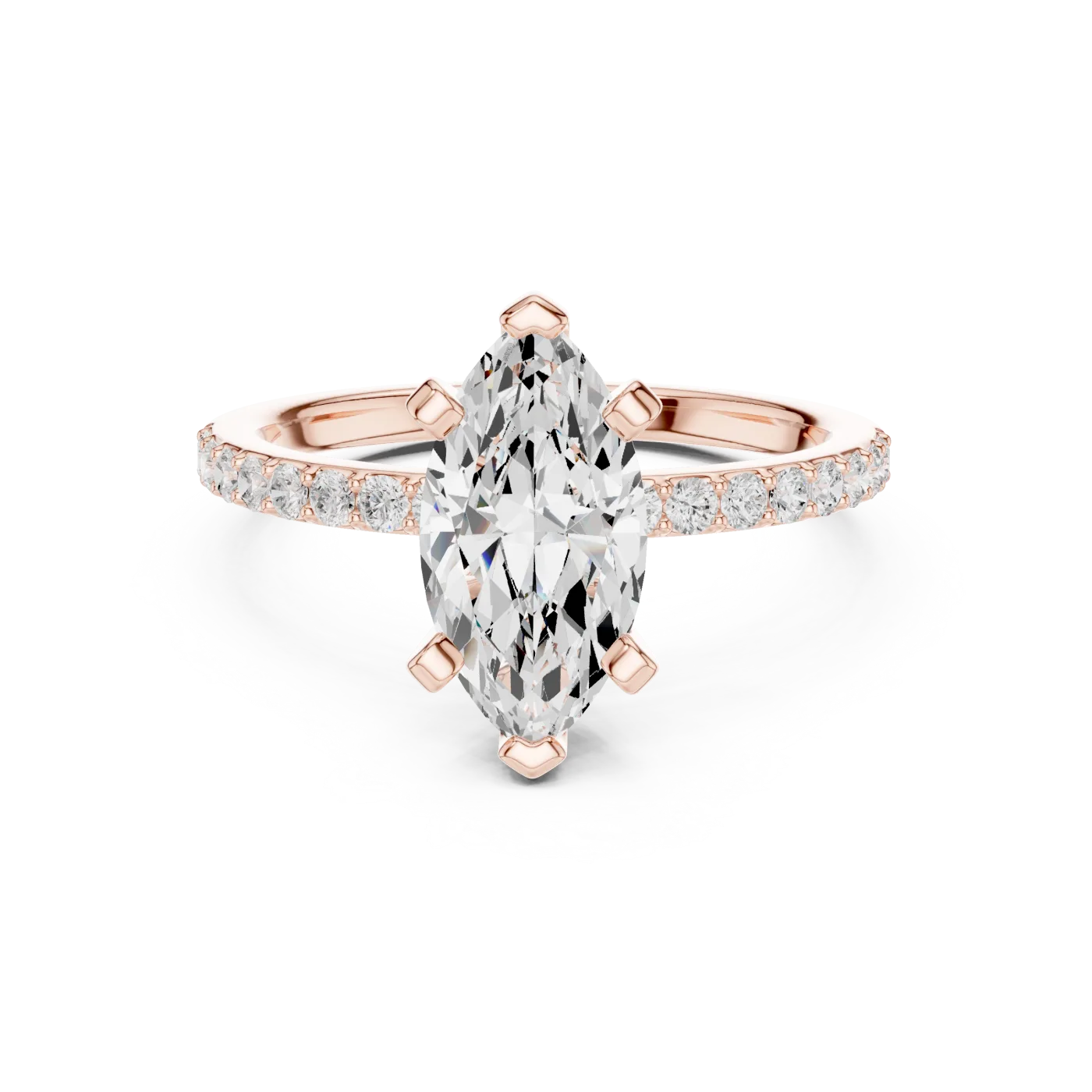 Io Marquise Pave Solitaire