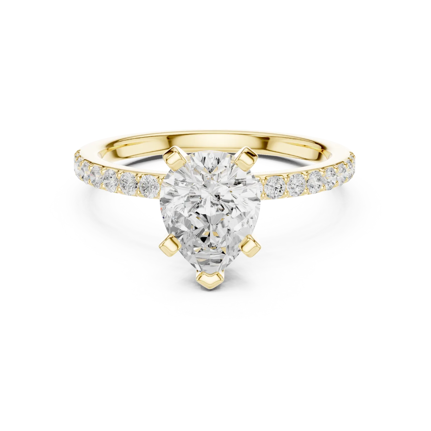 Isadora Pear Pave Solitaire