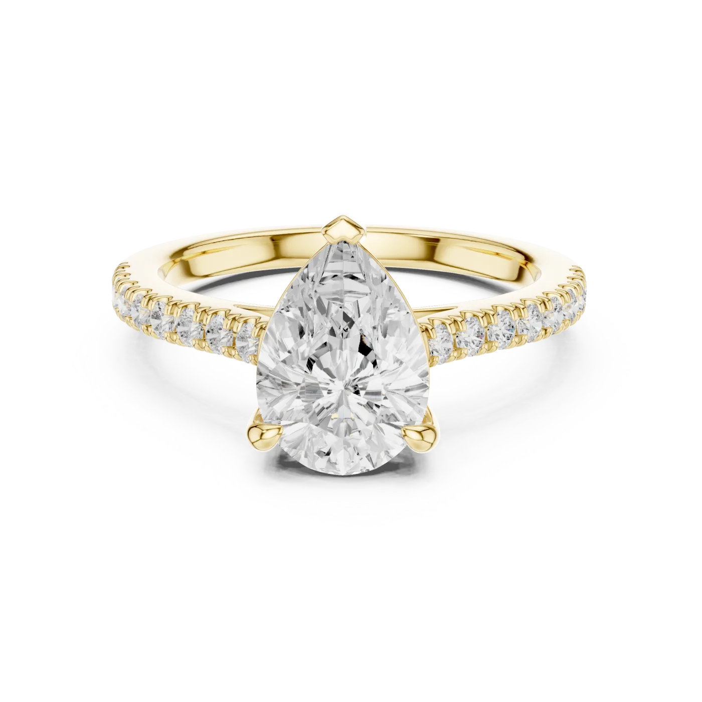 Junia Pear Pave Solitaire