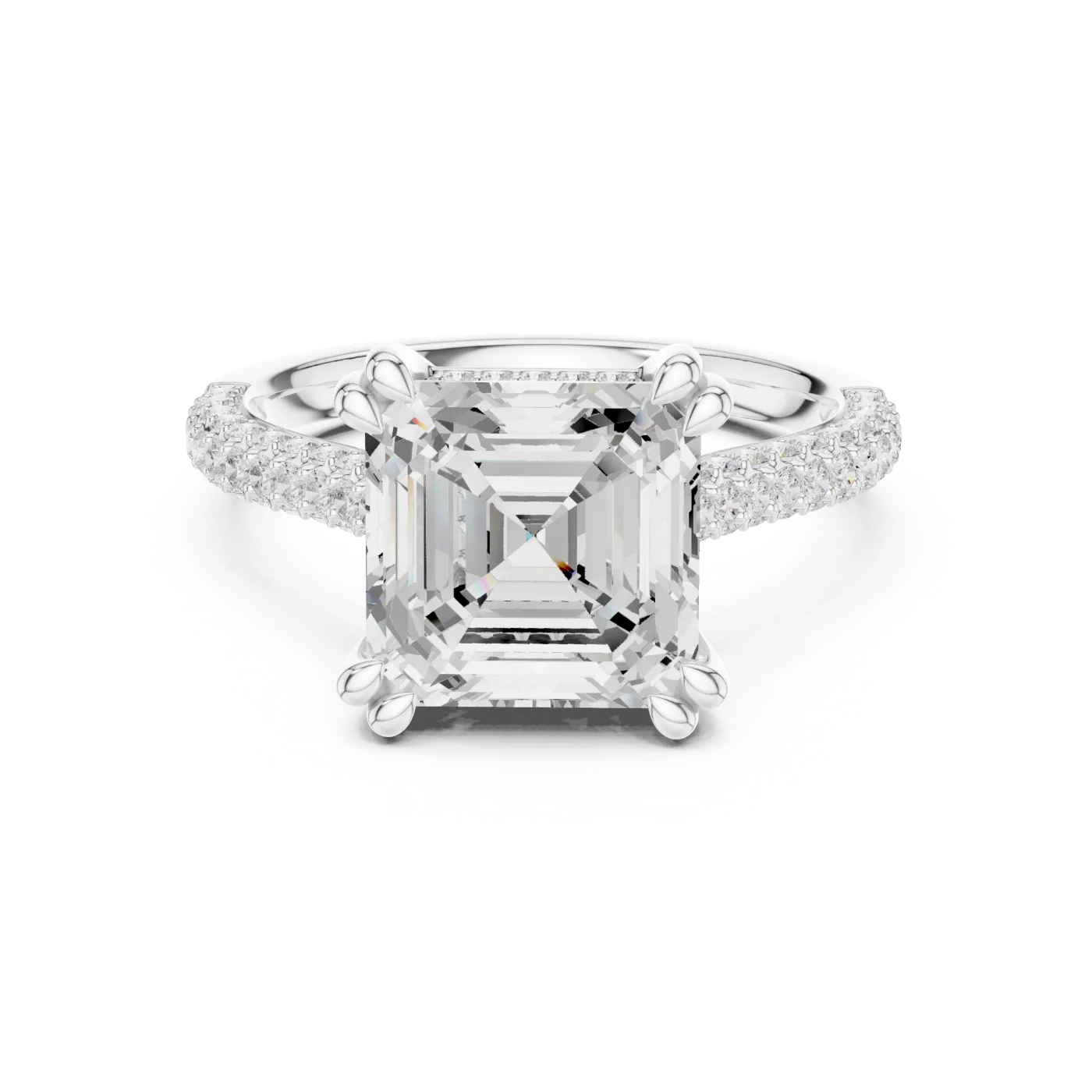 Justine Emerald Pave Solitaire