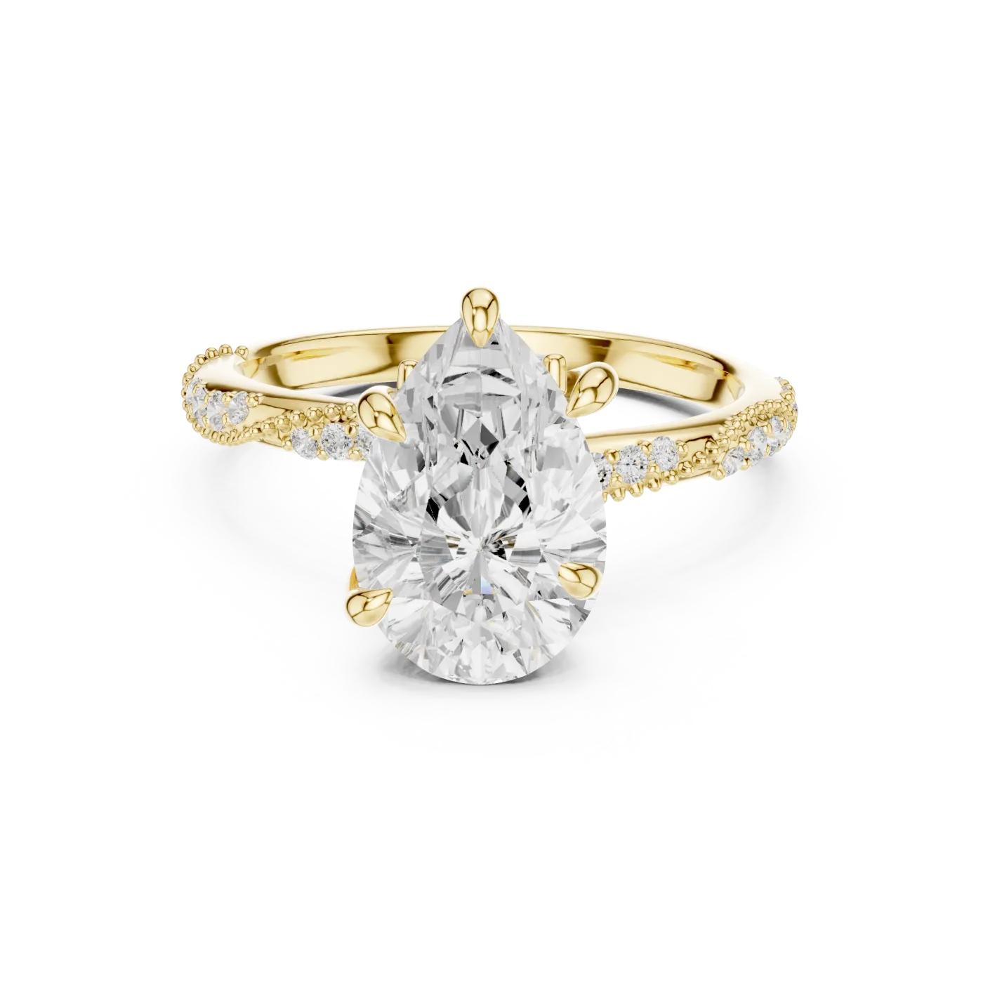 Lucinda Pear Pave Solitaire