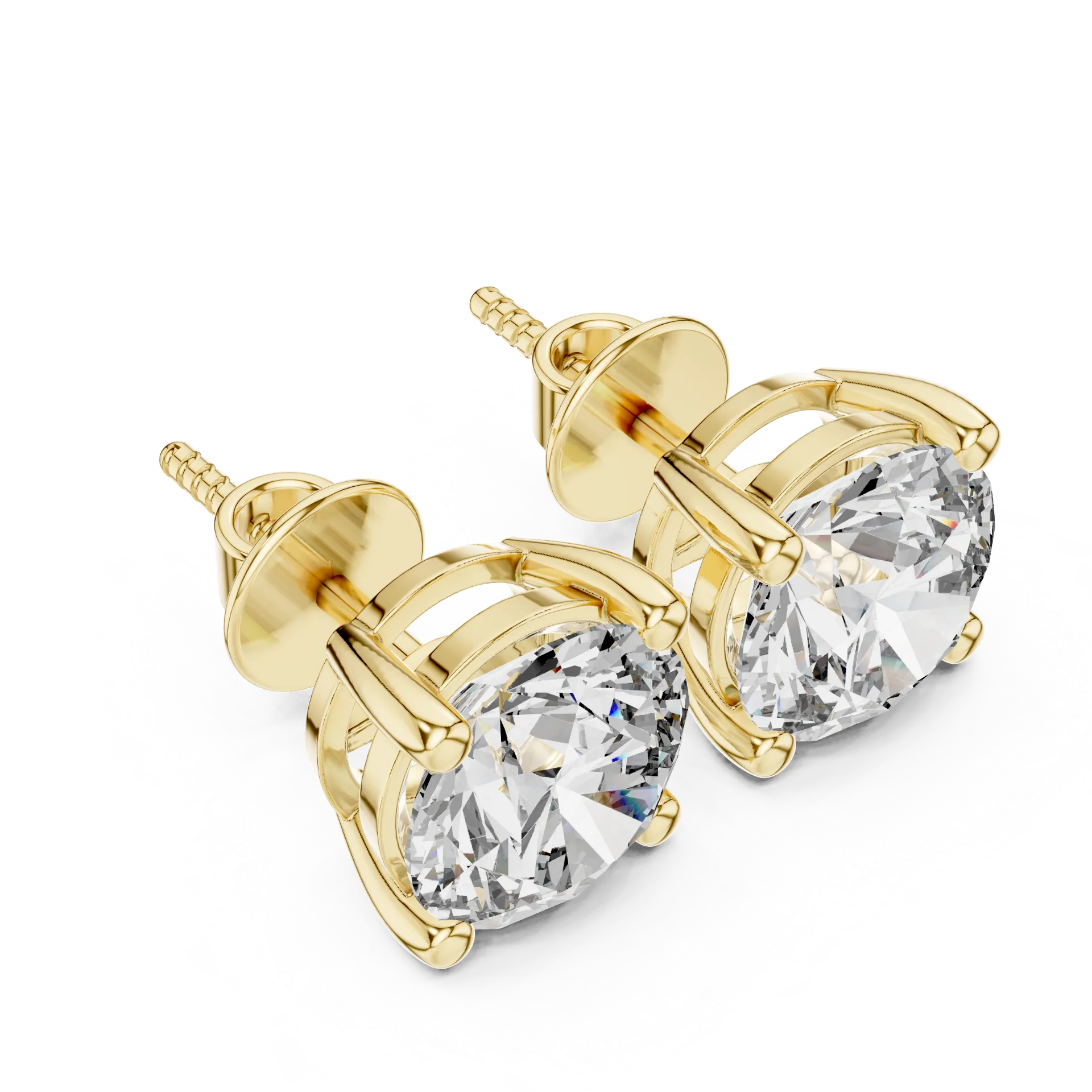 Classic Round Solitaire Stud Earrings