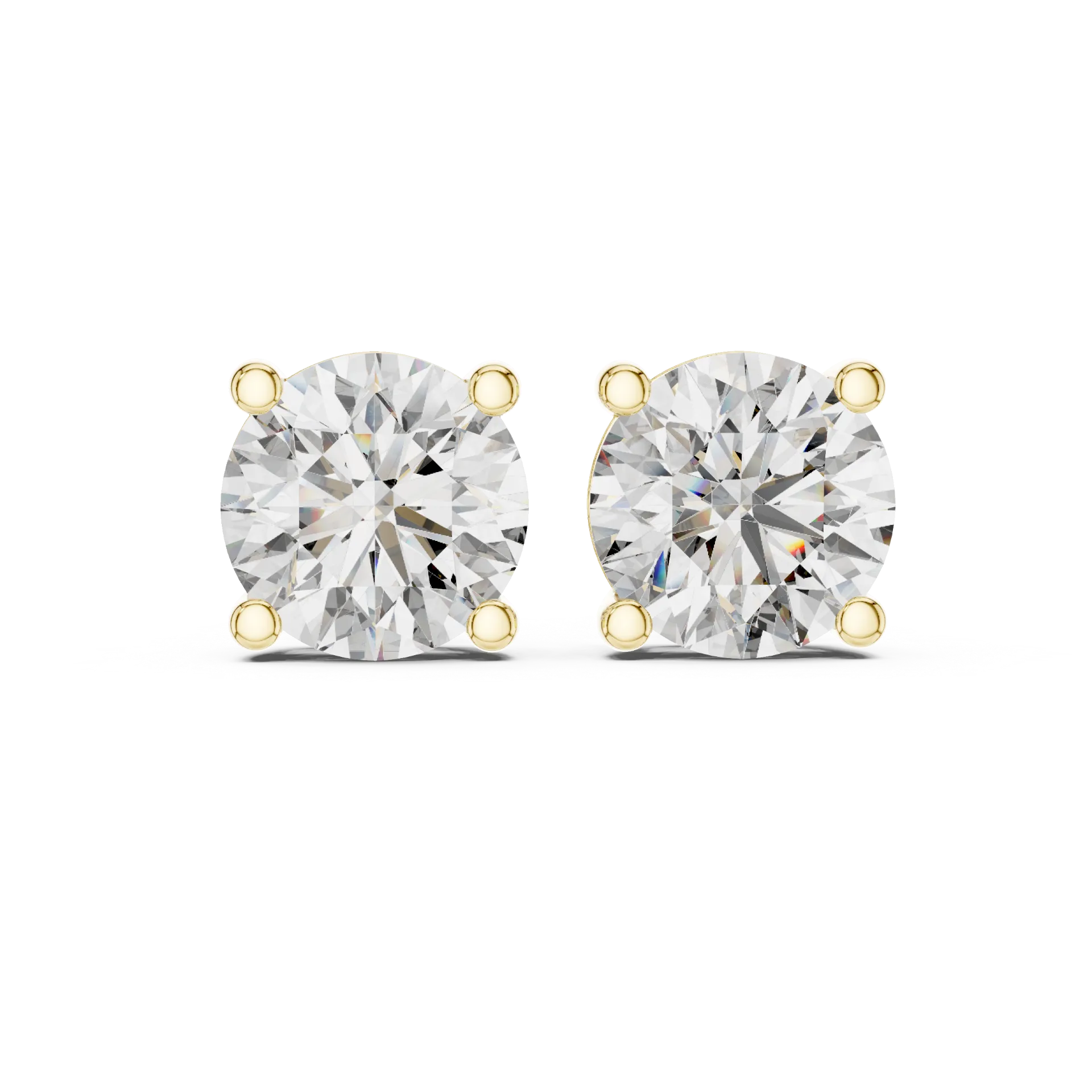 Classic Round Solitaire Stud Earrings