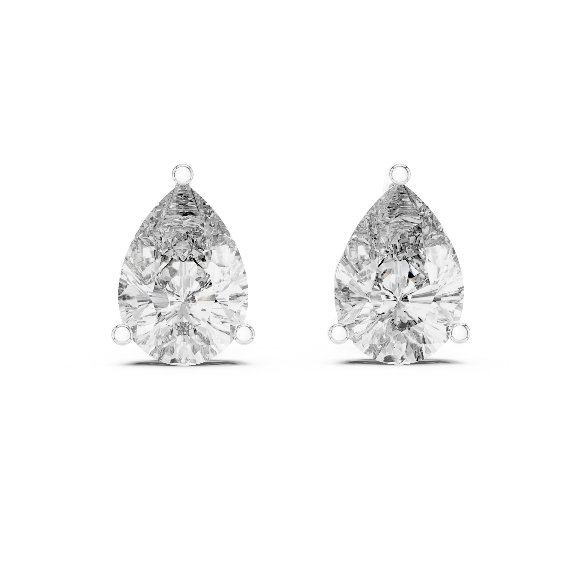 Graceful Pear Solitaire Stud Earrings