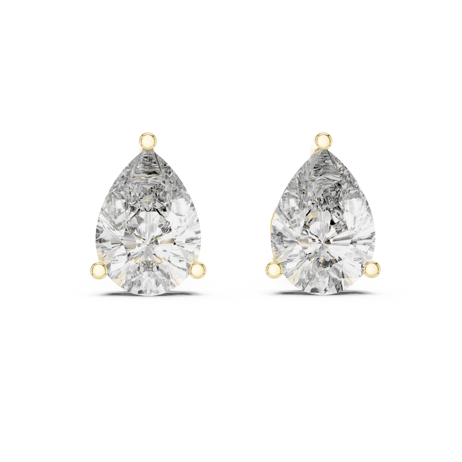 Graceful Pear Solitaire Stud Earrings