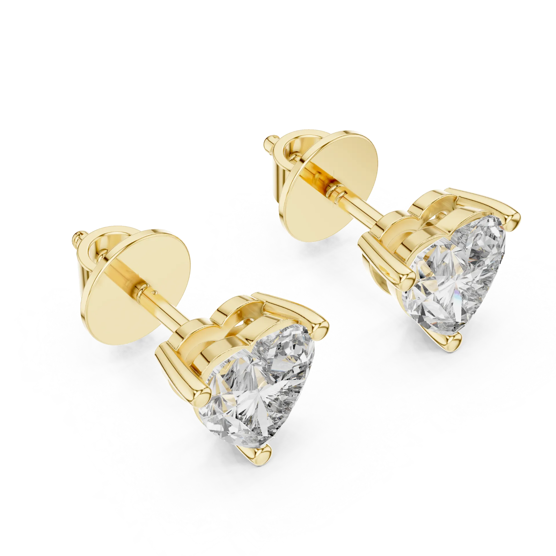 Heart Cut Three Prong Stud