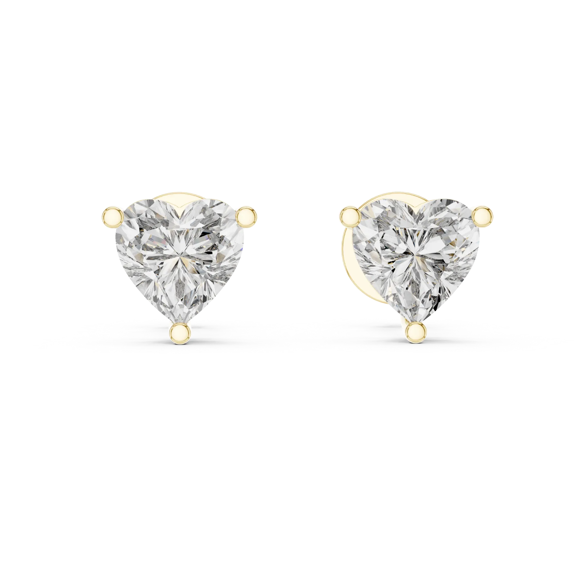 Heart Cut Three Prong Stud