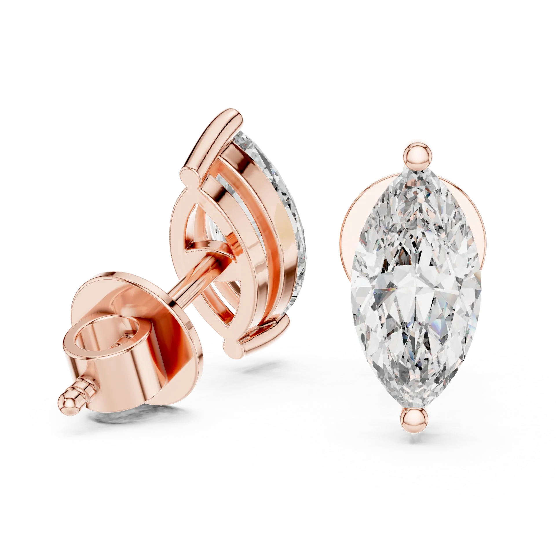 Marquise Cut Diamond Stud Earrings