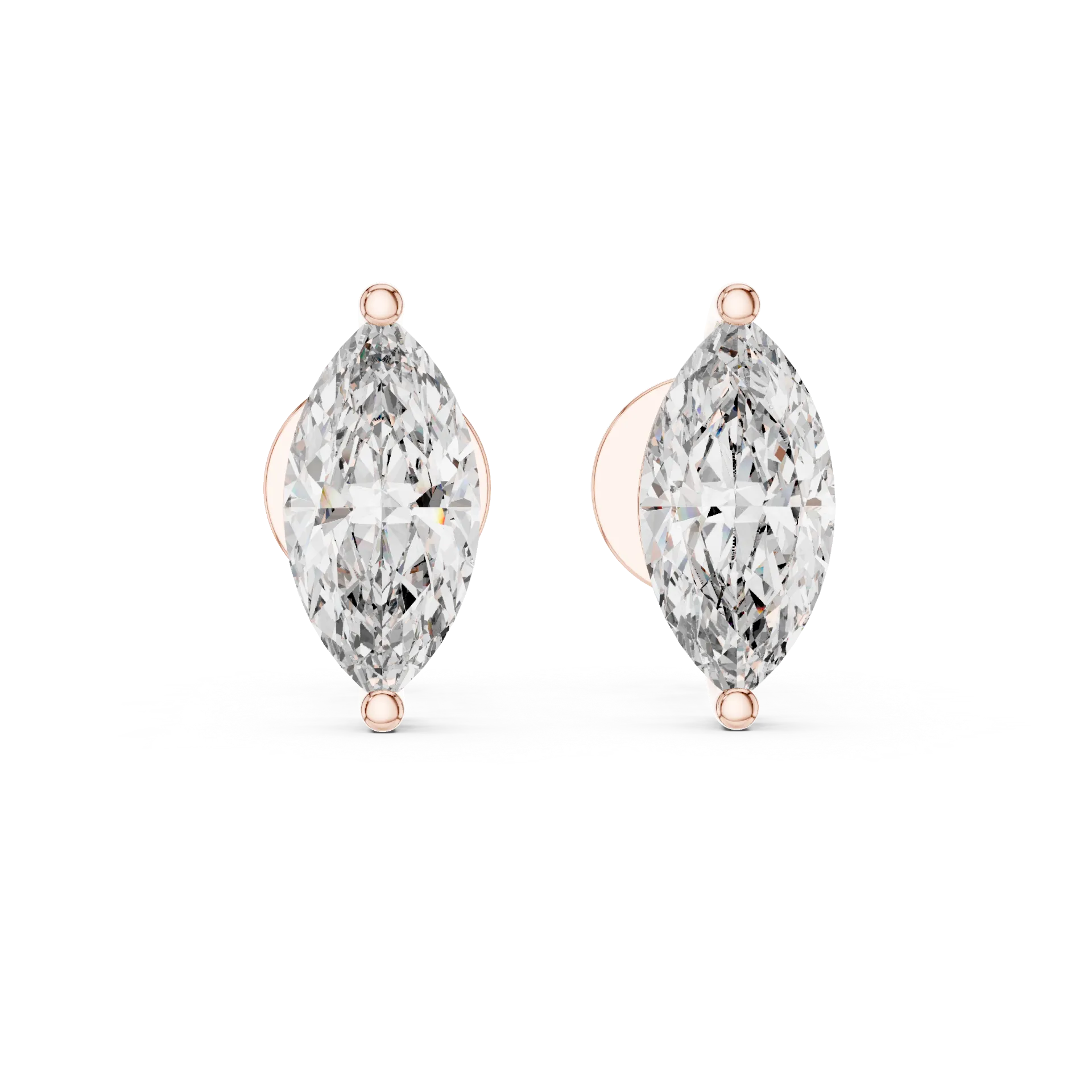 Marquise Cut Diamond Stud Earrings