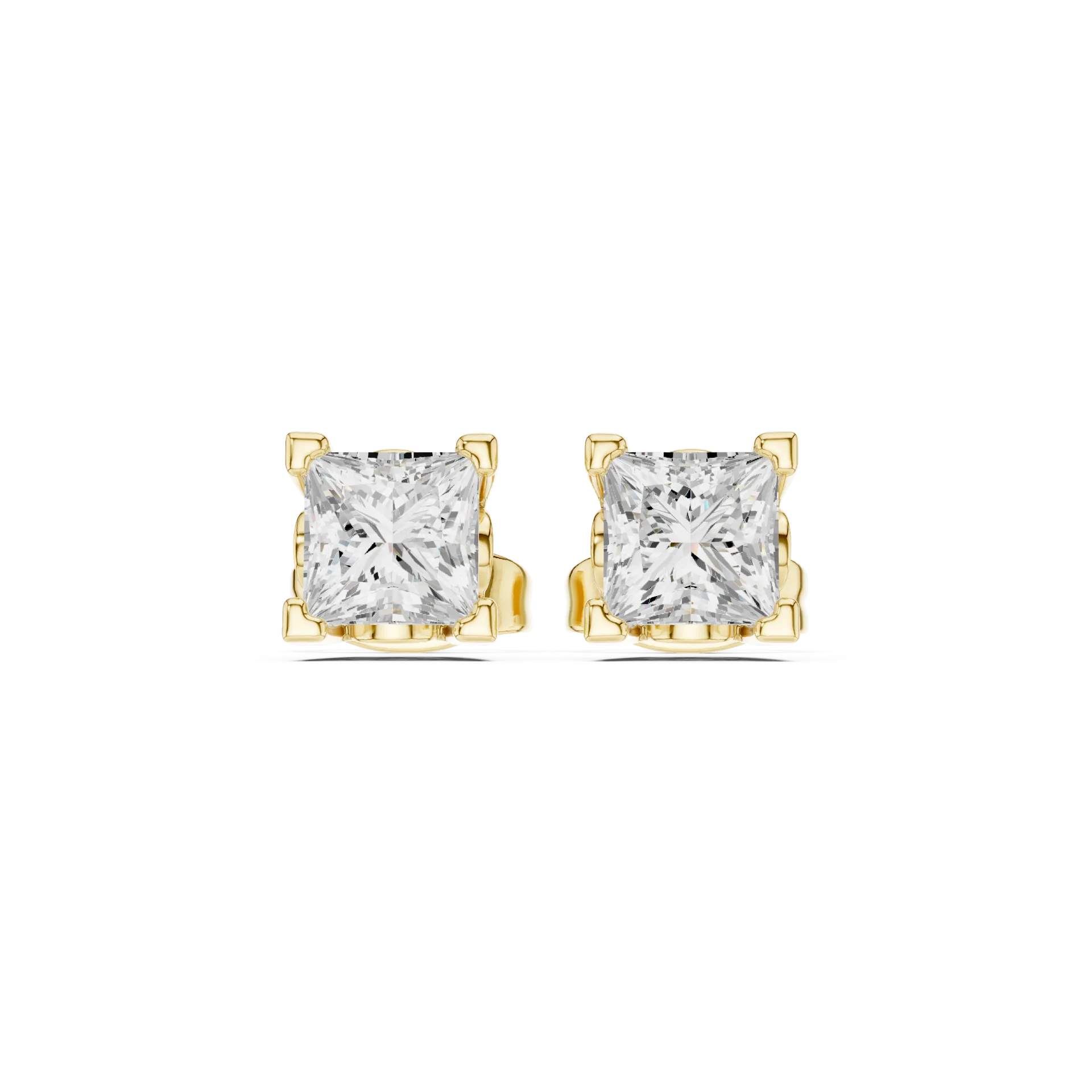 Modern Bar Solitaire Stud Earrings