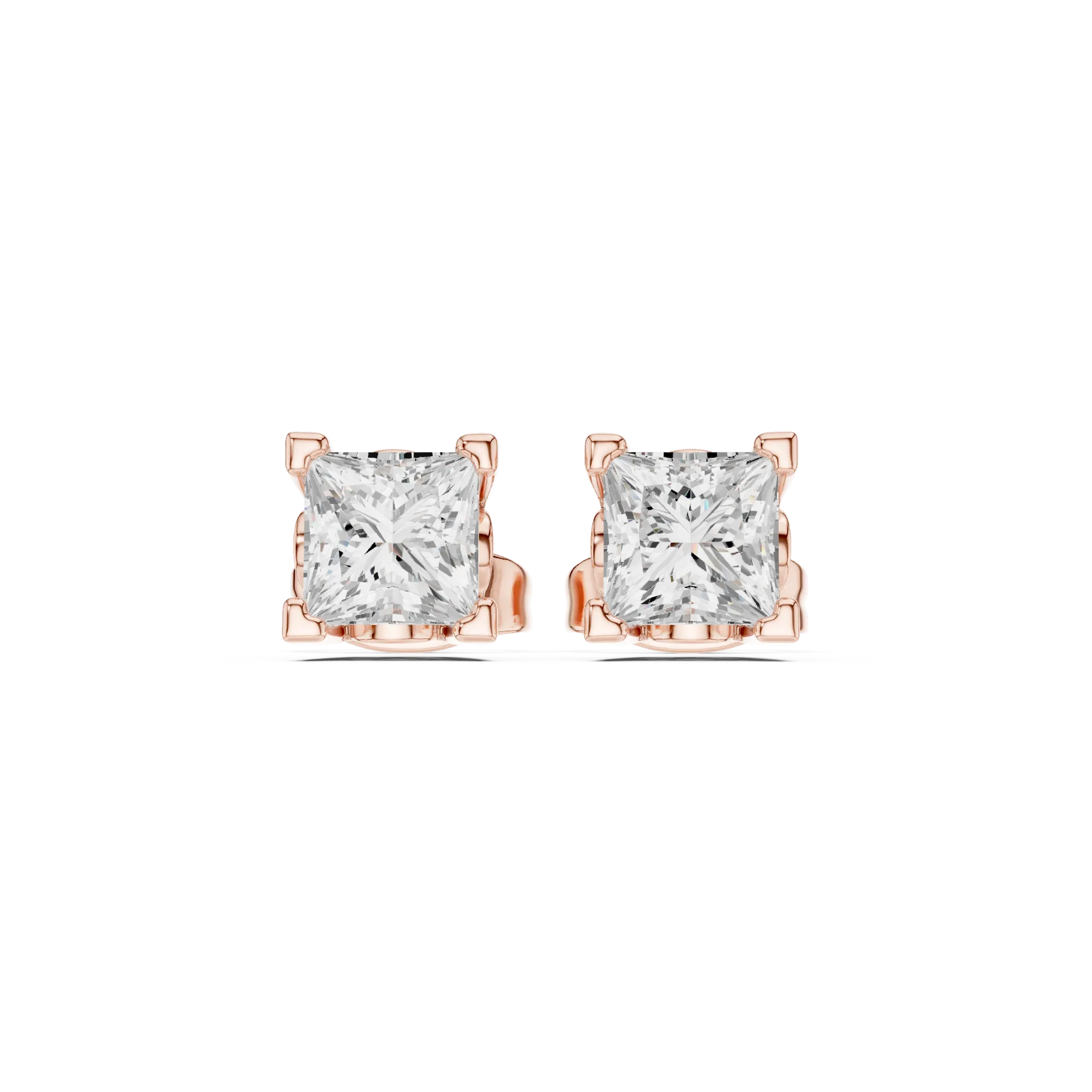 Modern Bar Solitaire Stud Earrings