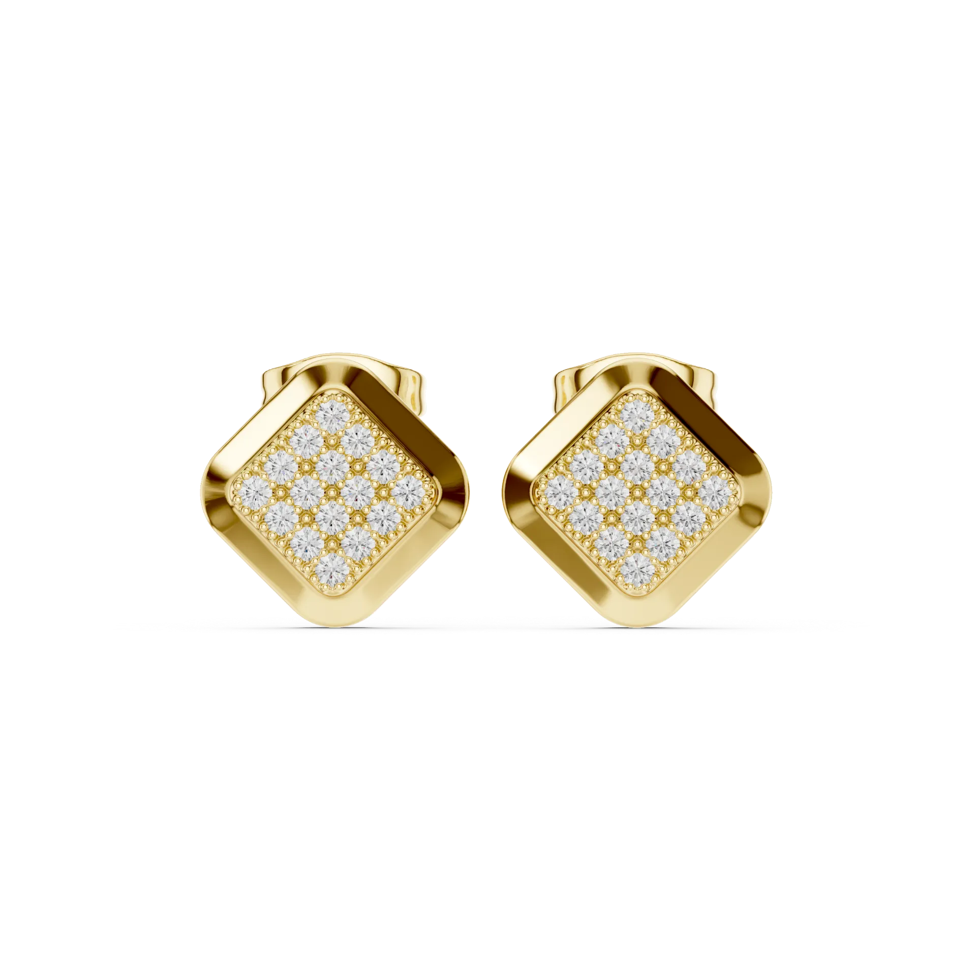 Glittering Round Solitaire Stud Earrings