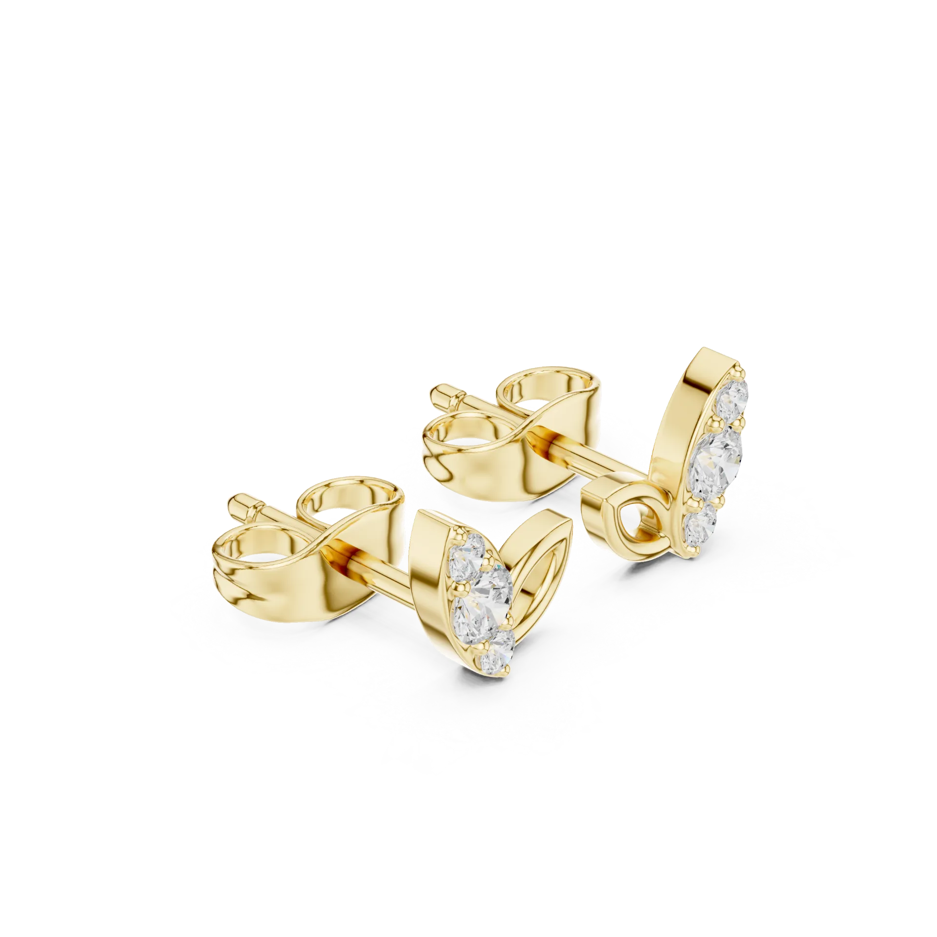 Majestic Round Solitaire Stud Earrings