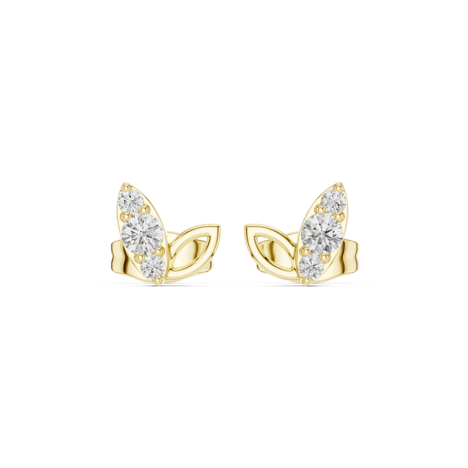 Majestic Round Solitaire Stud Earrings