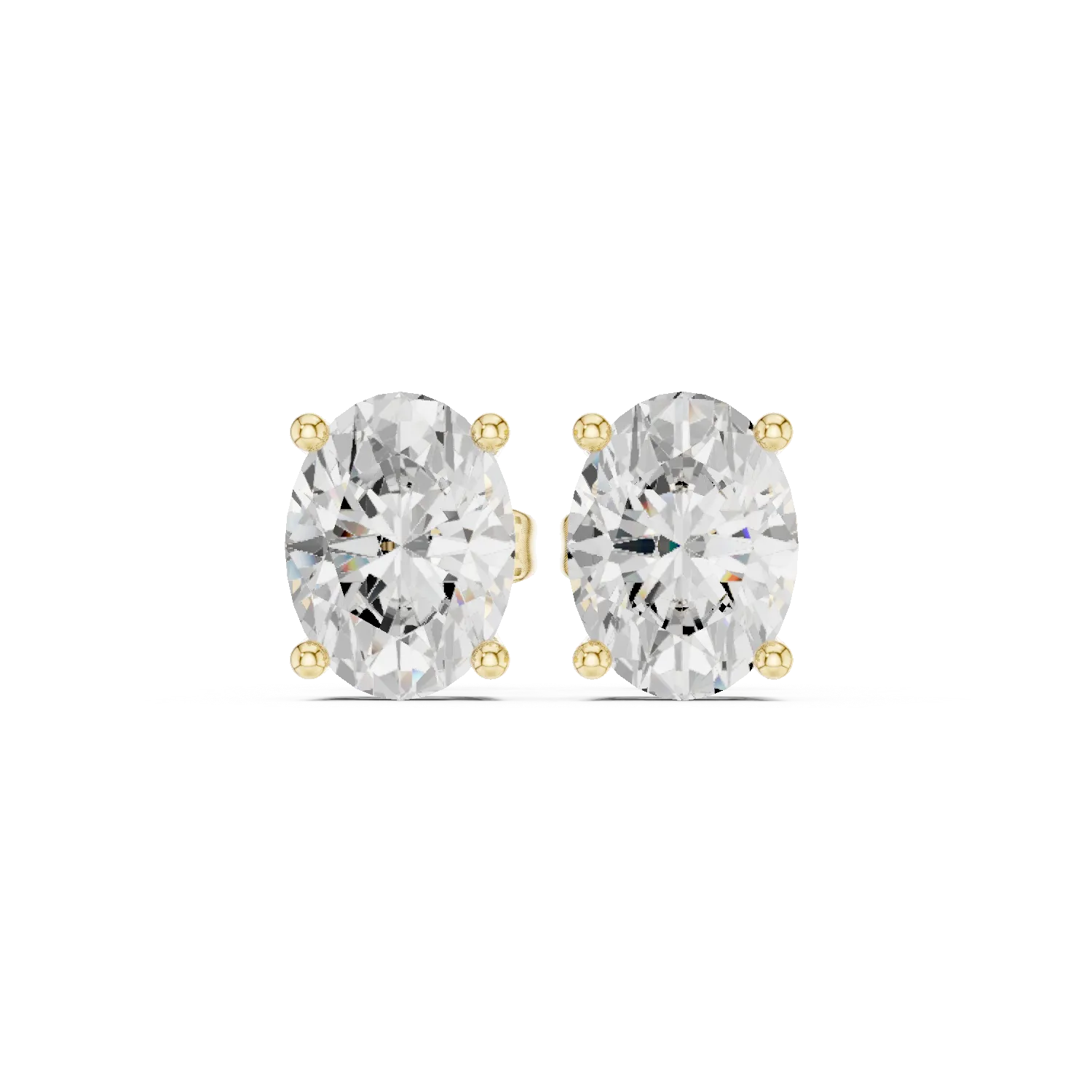 Lustrous Round Solitaire Stud Earrings