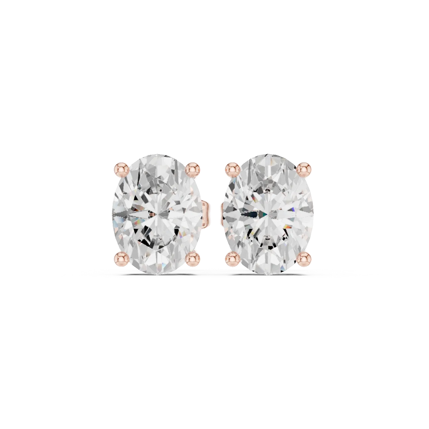Lustrous Round Solitaire Stud Earrings