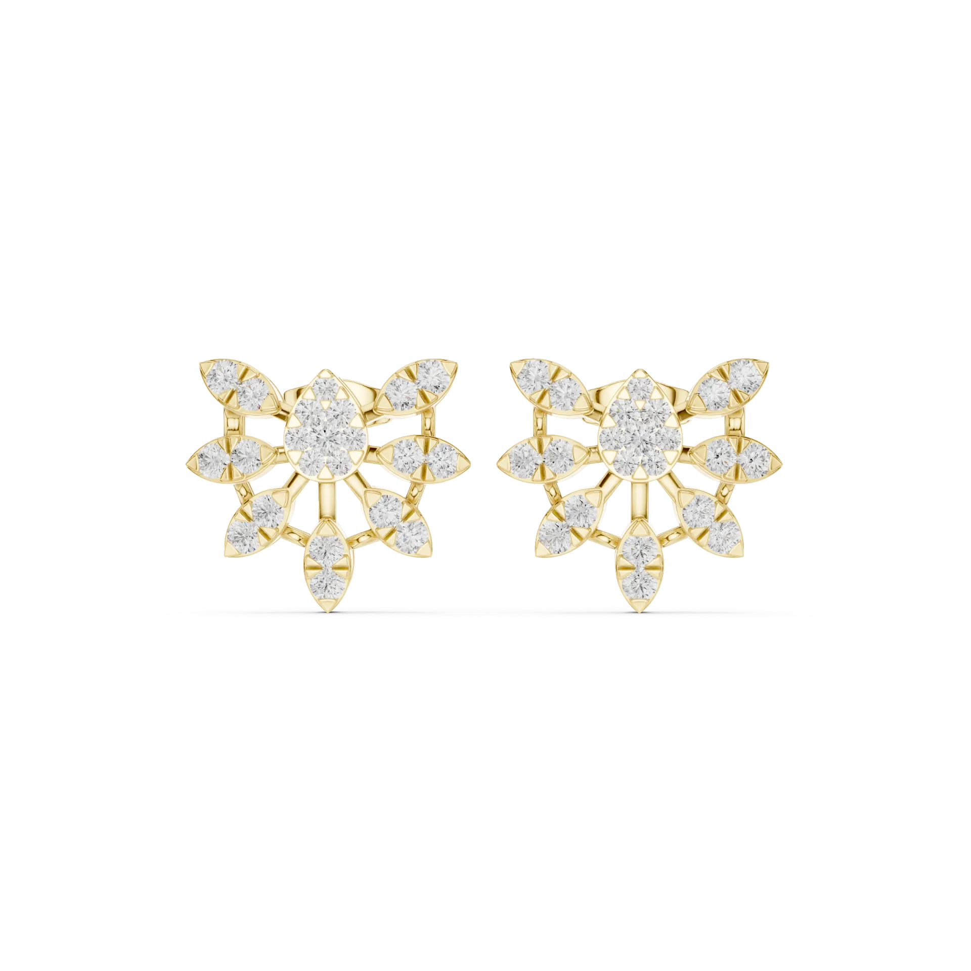 Glittering Round Stud Earrings