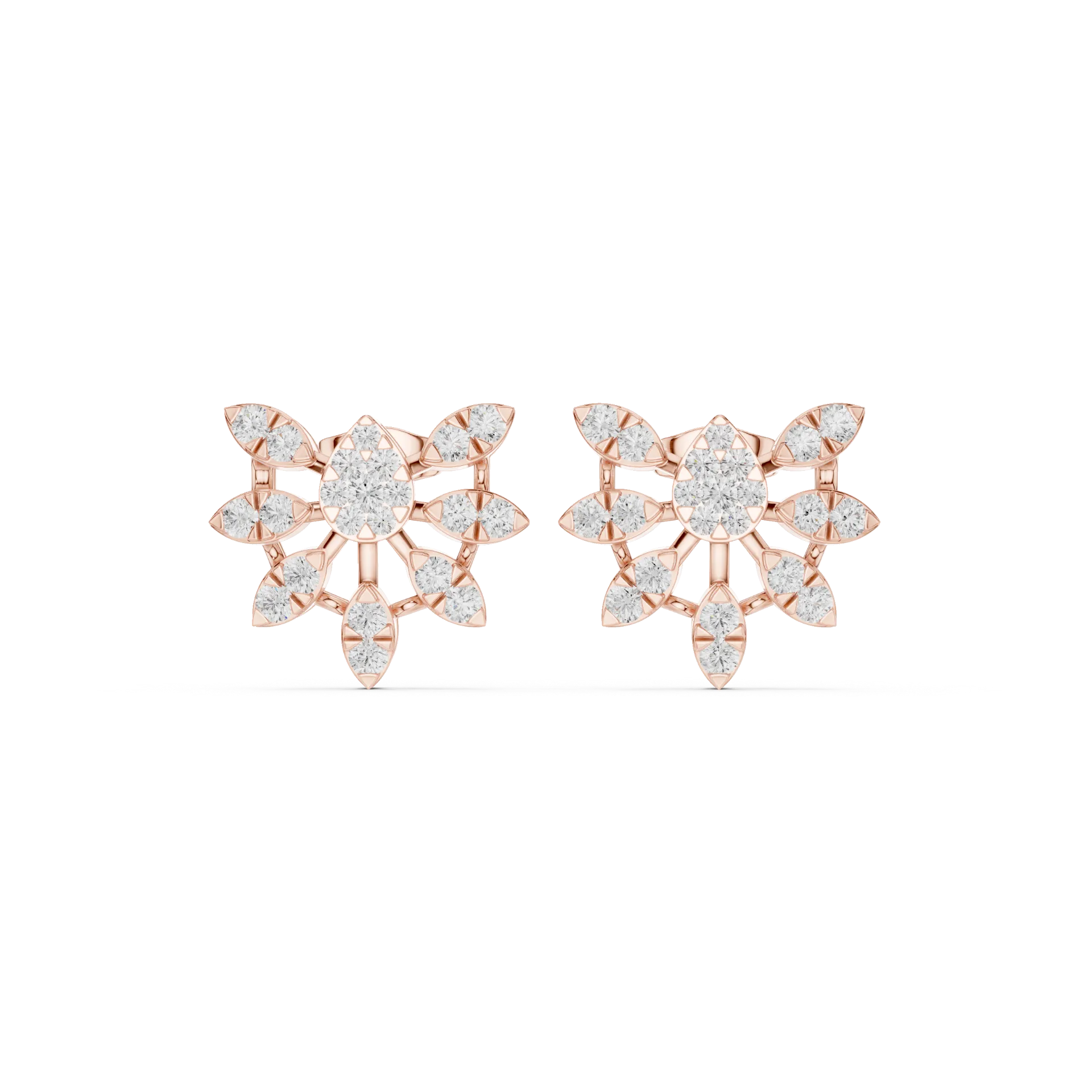 Glittering Round Stud Earrings