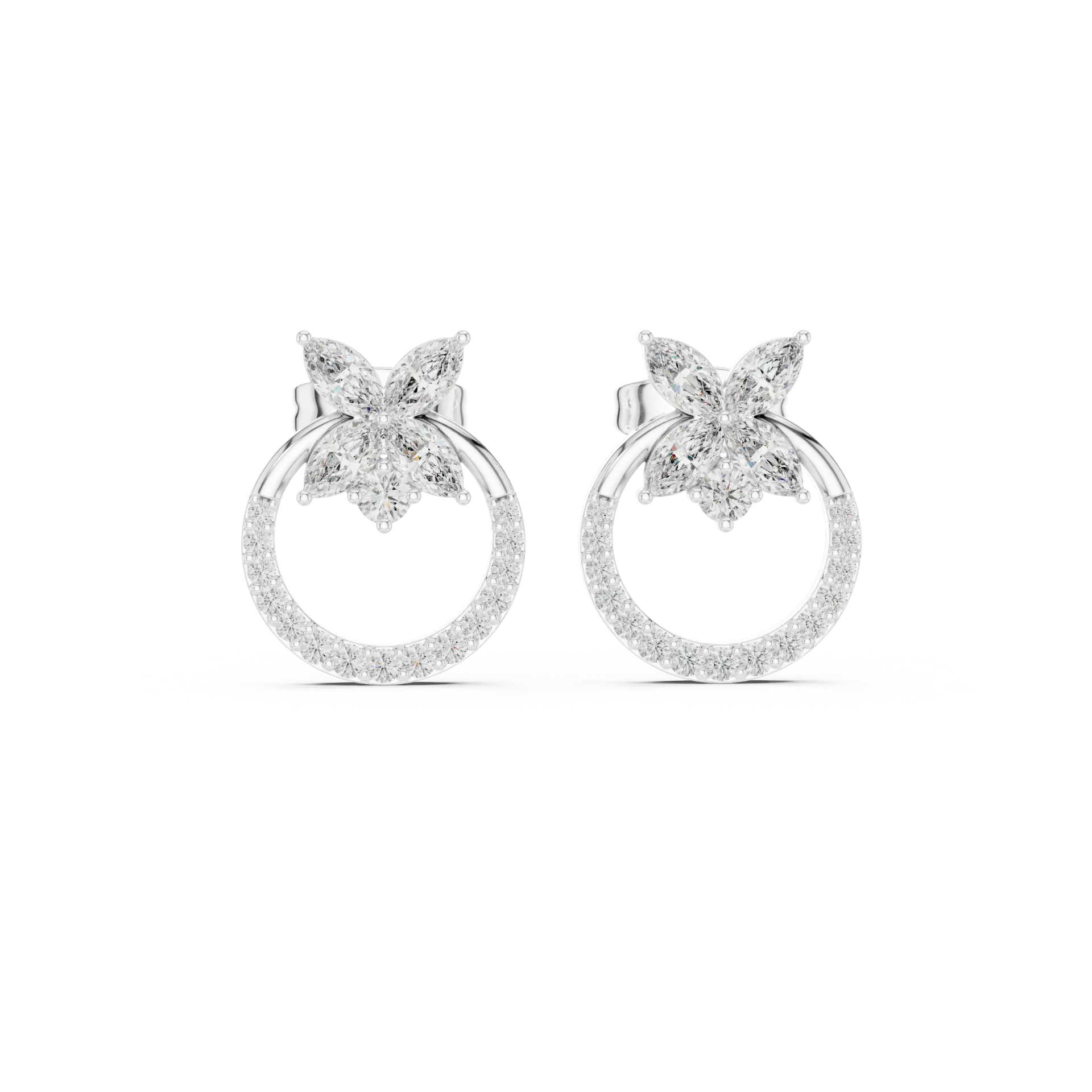 Grand Round Stud Earrings