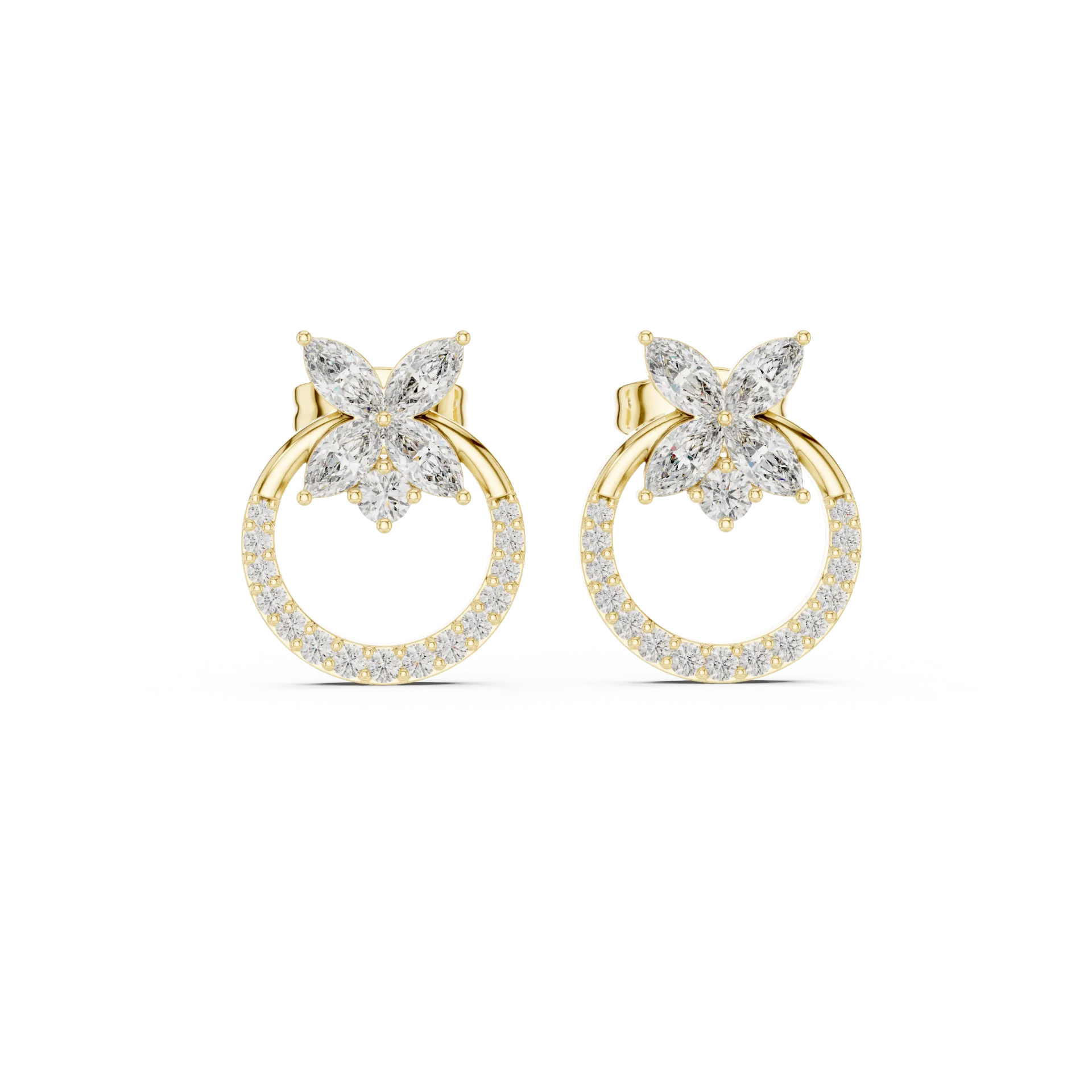 Grand Round Stud Earrings