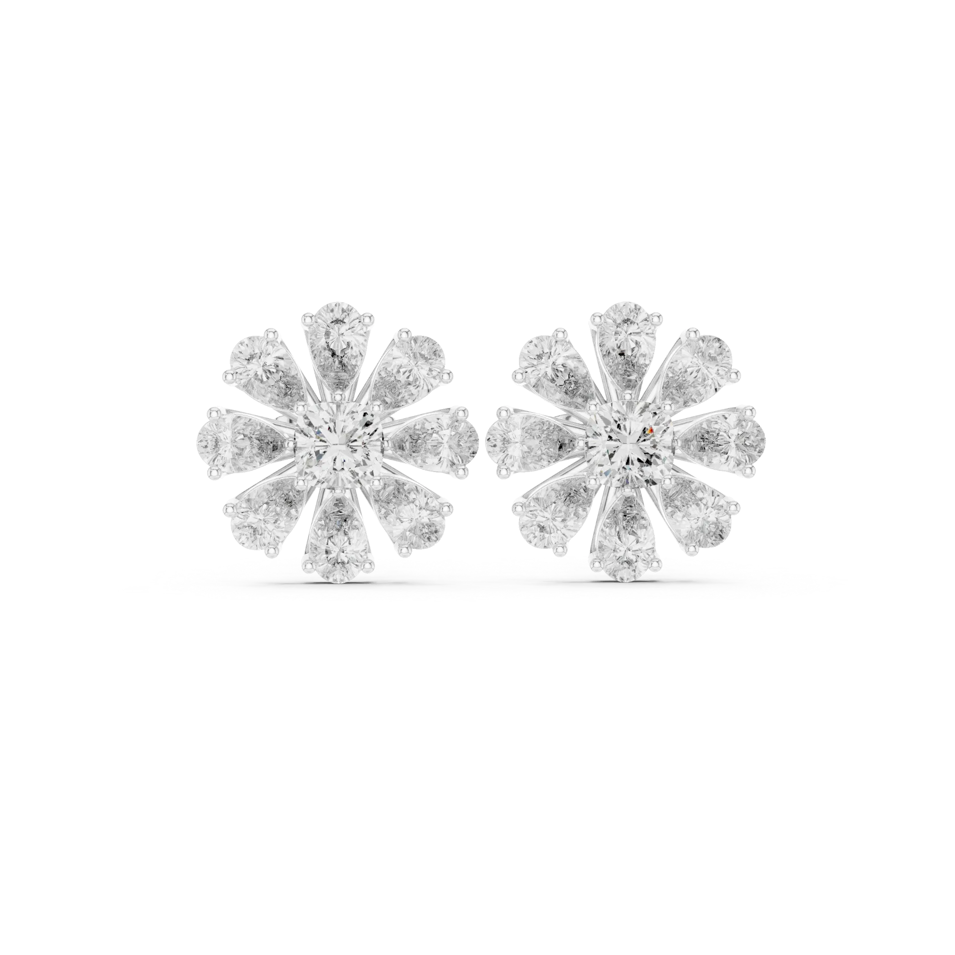 Sculpted Pear Floral Stud Earrings