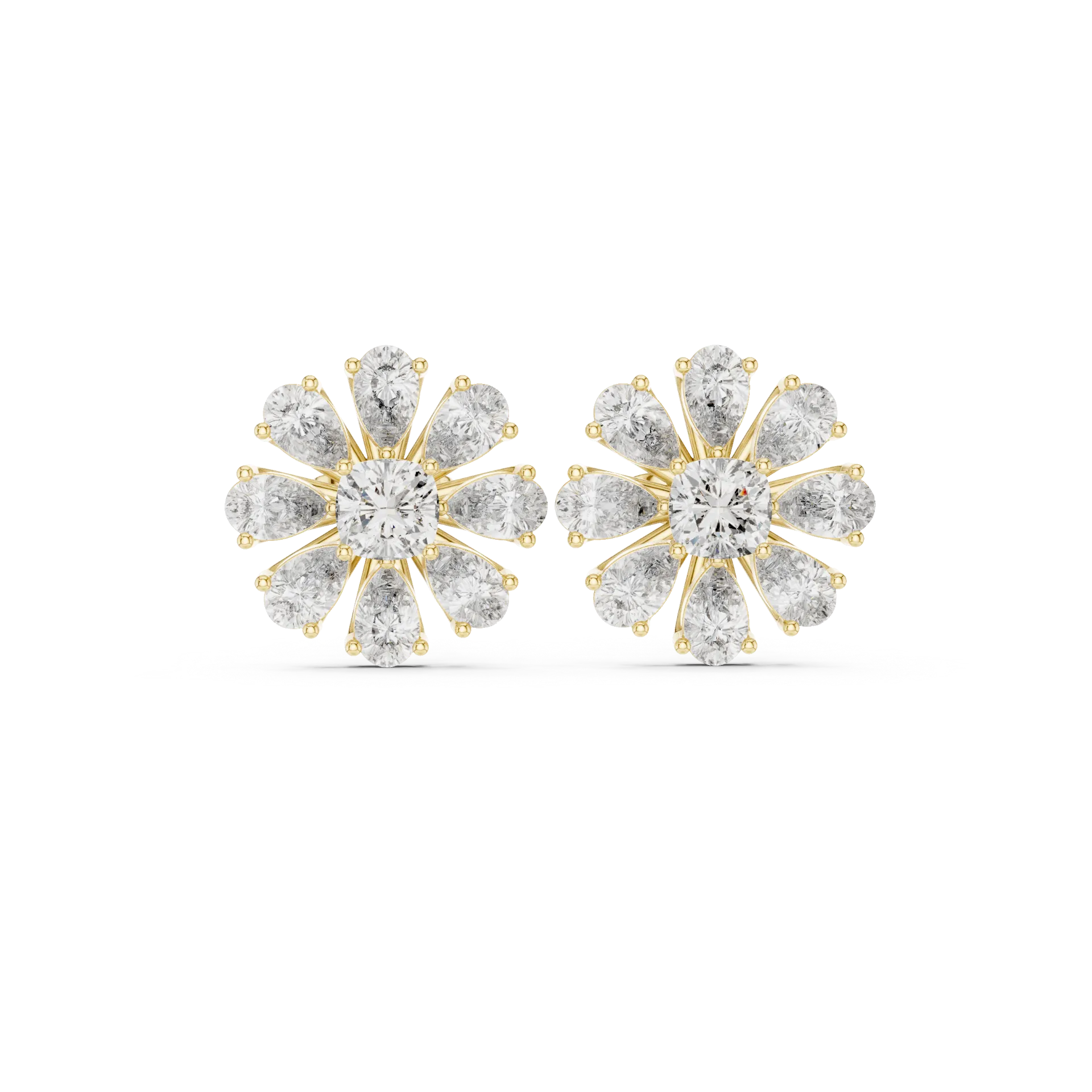 Sculpted Pear Floral Stud Earrings