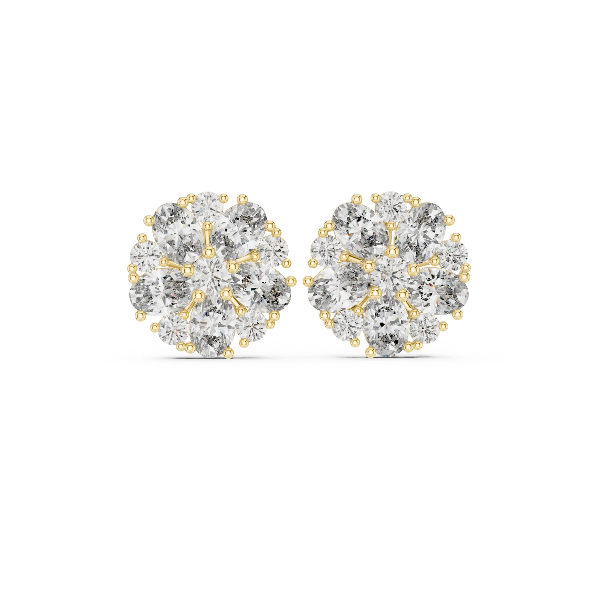 Sublime Oval Floral Stud Earrings