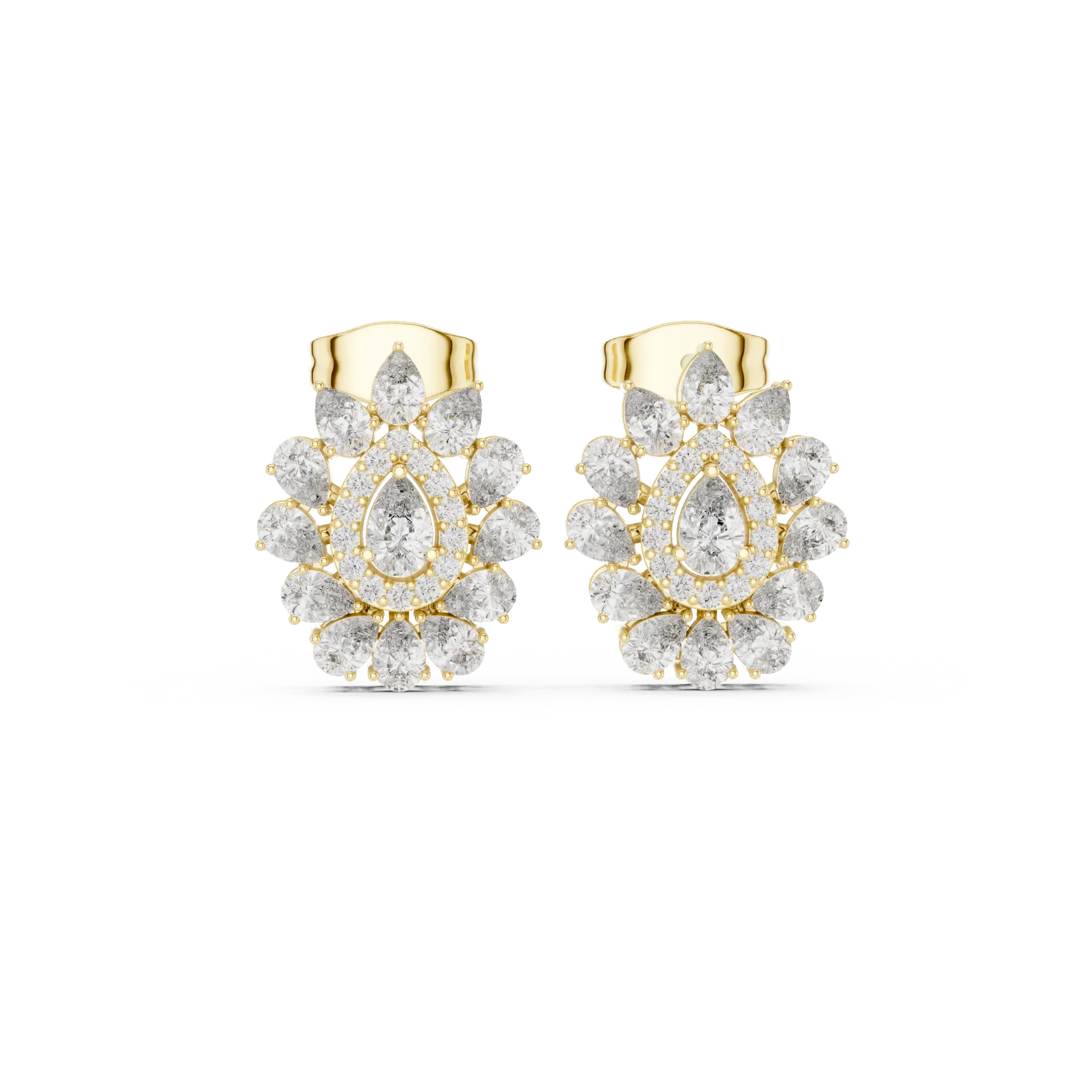 Artisanal Pear Floral Stud Earrings