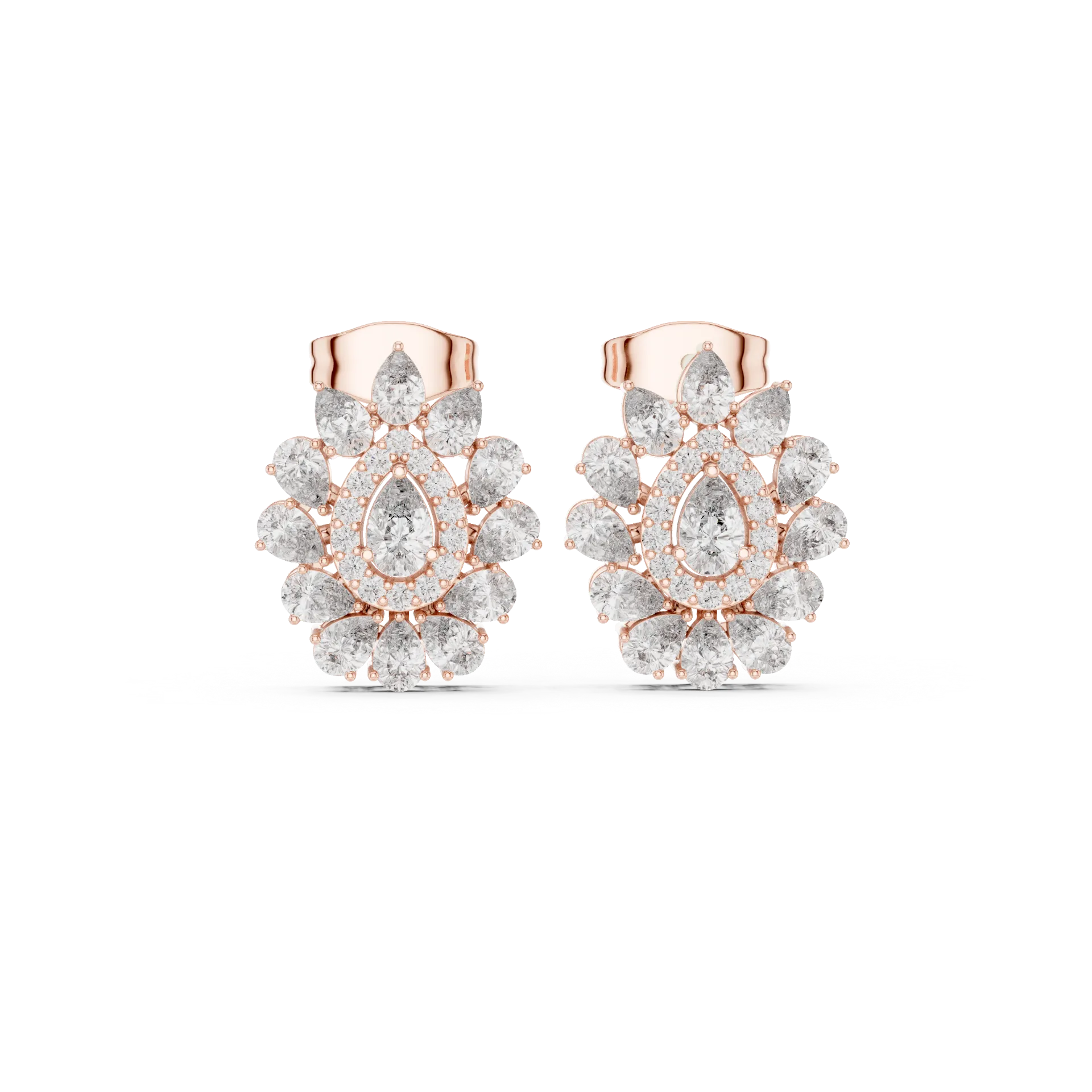 Artisanal Pear Floral Stud Earrings