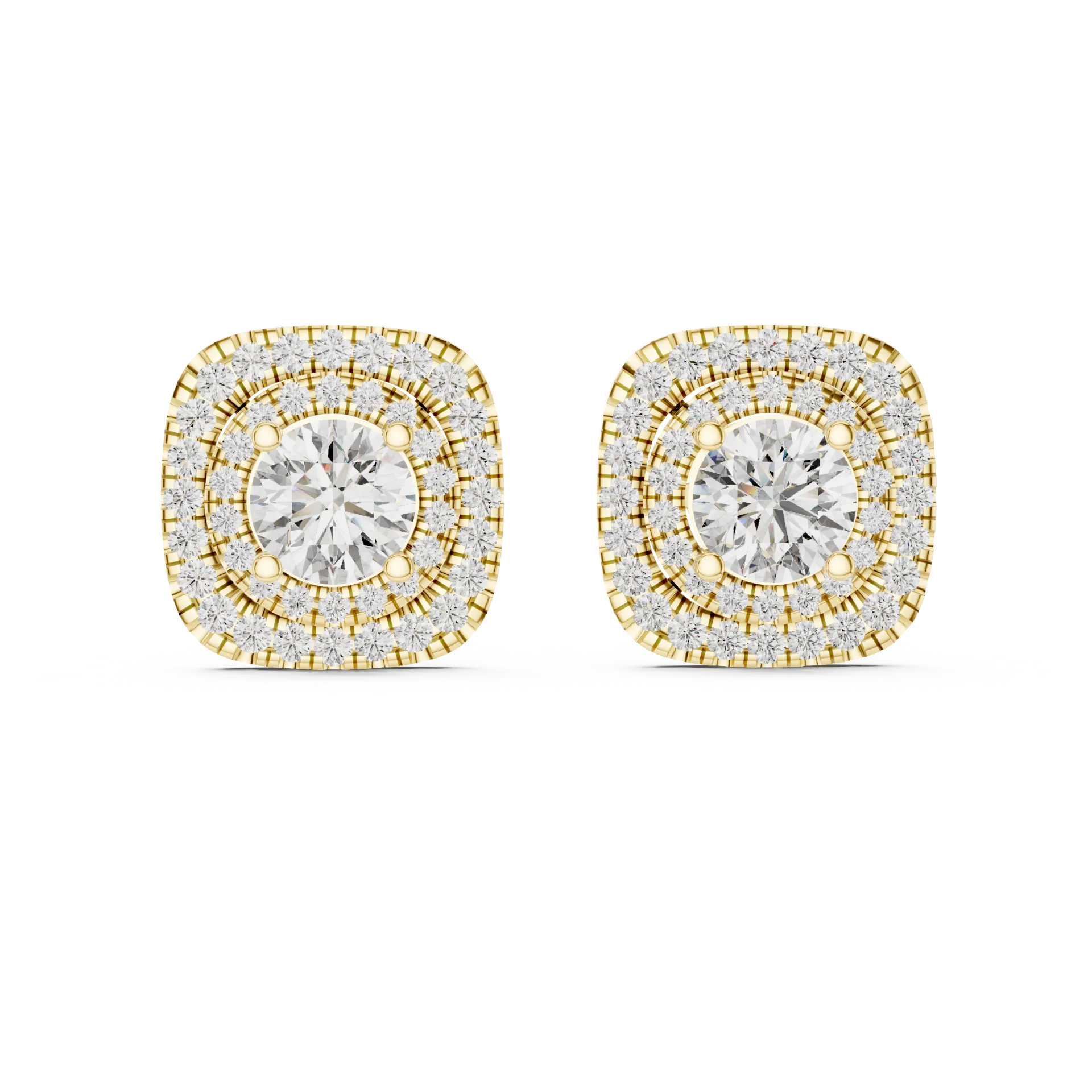 Refined Round Halo Stud Earrings